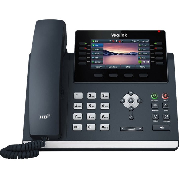 Yealink 1301203 SIP-T46U IP Phone, Corded, Wall Mountable, Desktop, Classic Gray