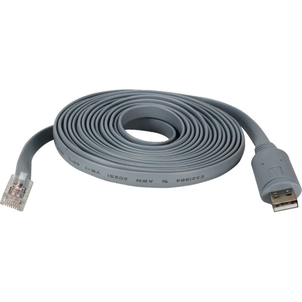 QVS UR-2000M2-RJ45B 10ft USB to RJ45 Cisco RS232 Serial Rollover Cable, Data Transfer Cable with Double Shielding, Crosstalk Protection, and EMI/RF Protection