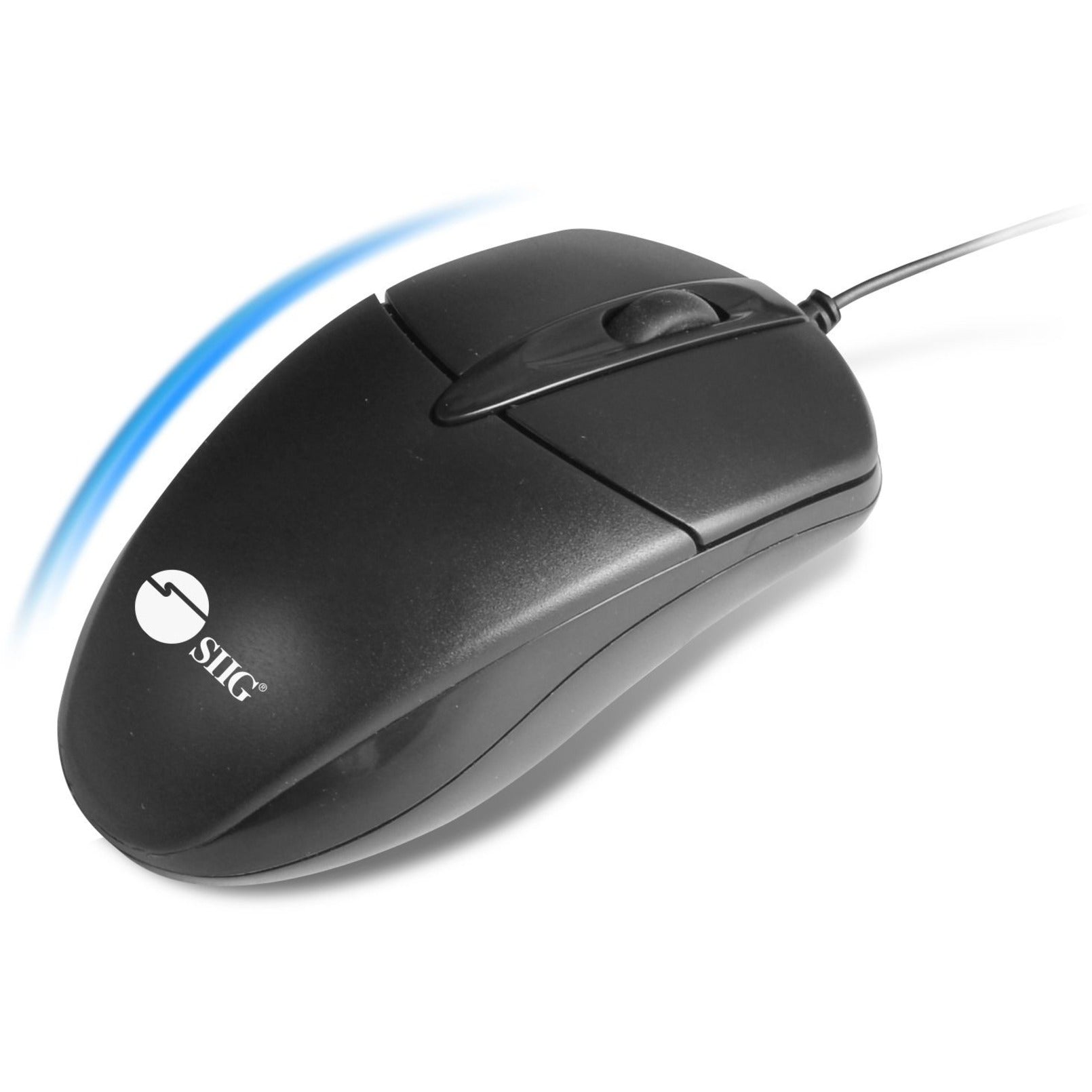 SIIG JK-US0T11-S1 3 Buttons USB Optical Mouse, Ergonomic Fit, 1200 dpi, Scroll Wheel