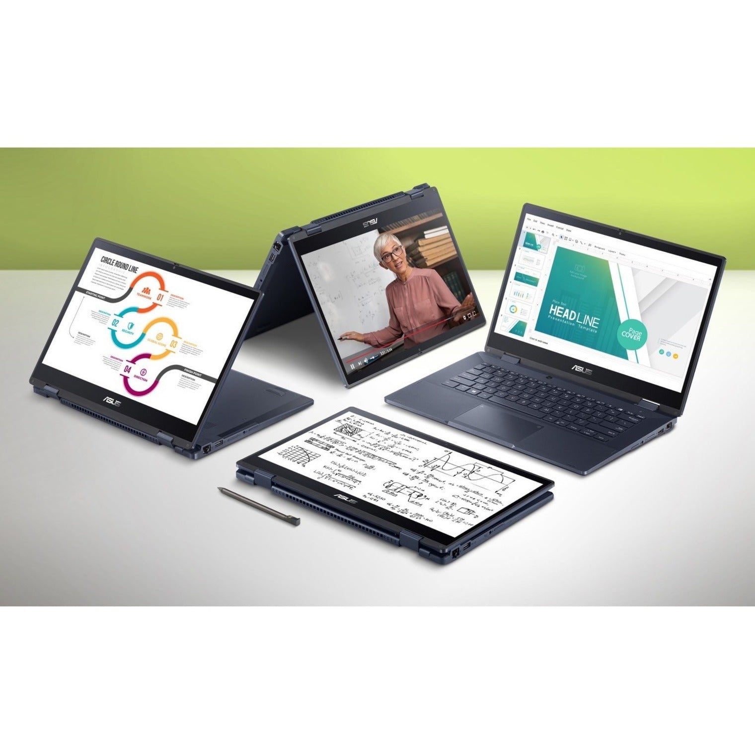 Asus B3402FEA-XH74T ExpertBook B3 Flip 14" Touchscreen Convertible 2 in 1 Notebook, Intel Core i7 11th Gen, 16GB RAM, 512GB SSD, Windows 10 Pro