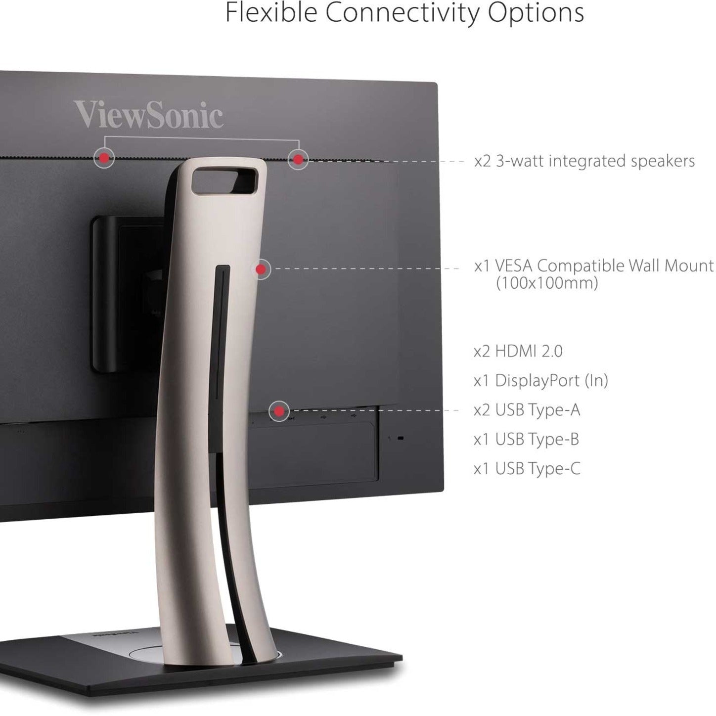 ViewSonic VP3256-4K ColorPro 32" 4K UHD Professional Graphic Design Monitor with USB-C (90W), Pantone Validated