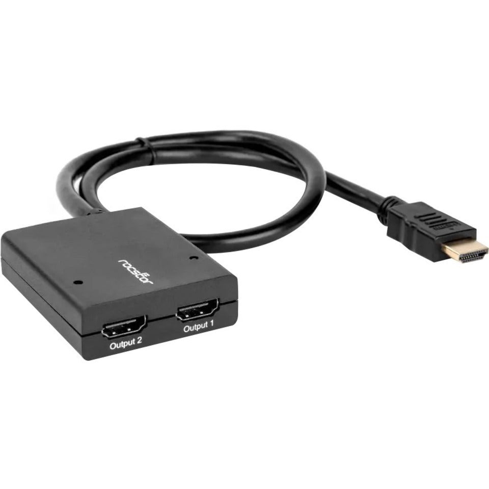 Rocstor Y10A235-B1 2-Port HDMI Splitter with USB Power-4K, Enhance Your Viewing Experience