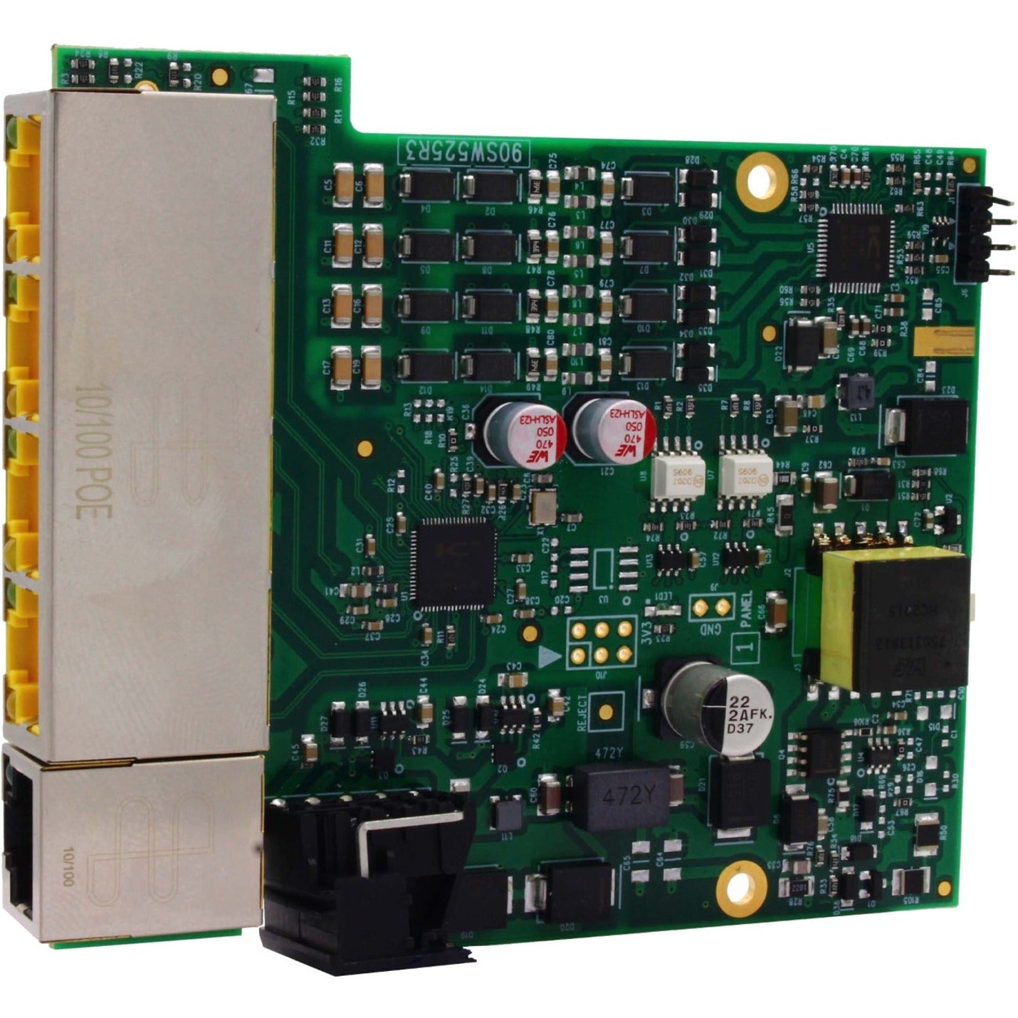 Brainboxes SW-125 Embedded Industrial 5 Port PoE+ 10/100 Ethernet Switch, TAA Compliant, Lifetime Warranty