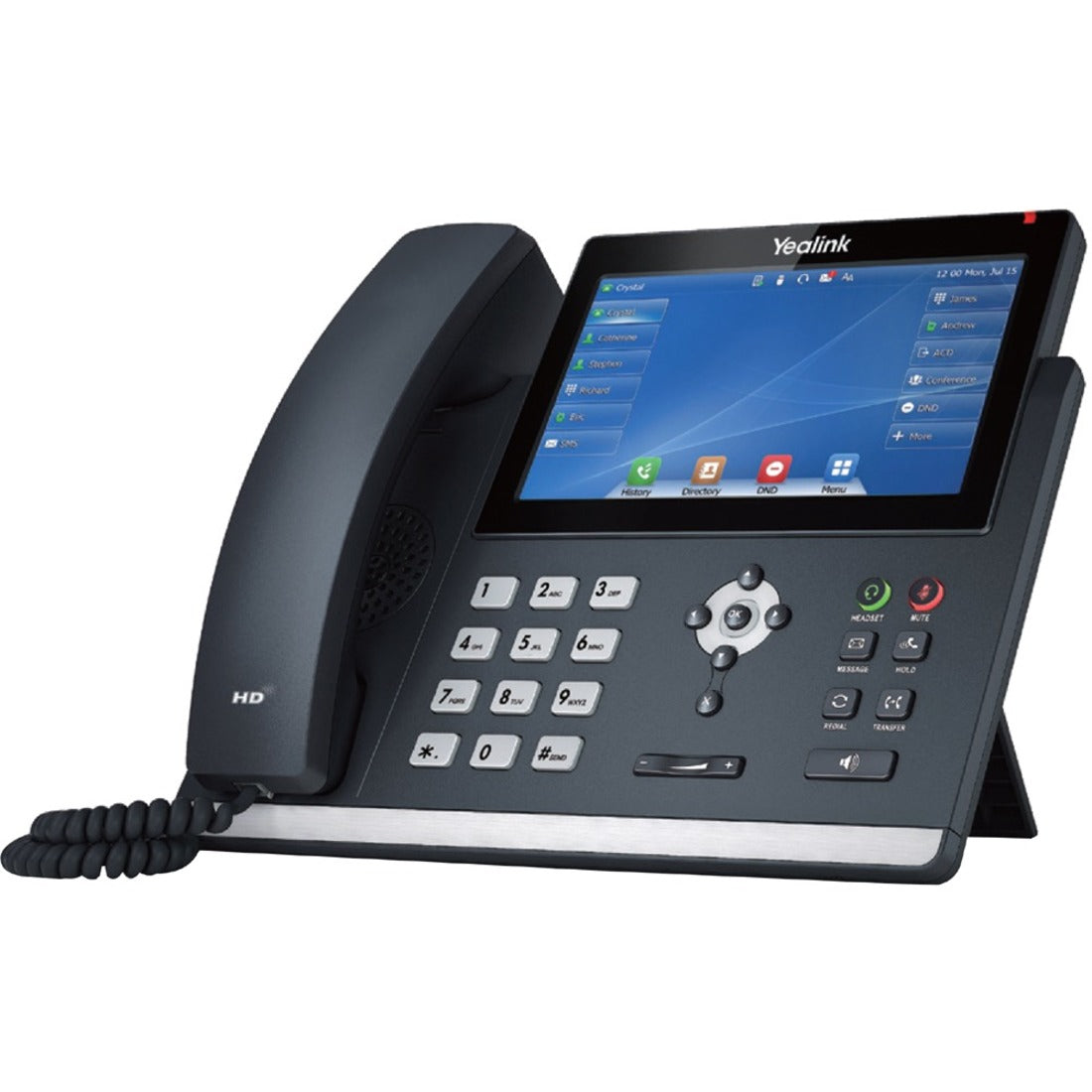 Yealink 1301204 SIP-T48U IP Phone, Caller ID, Speakerphone, VoIP, Wall Mountable, Classic Gray