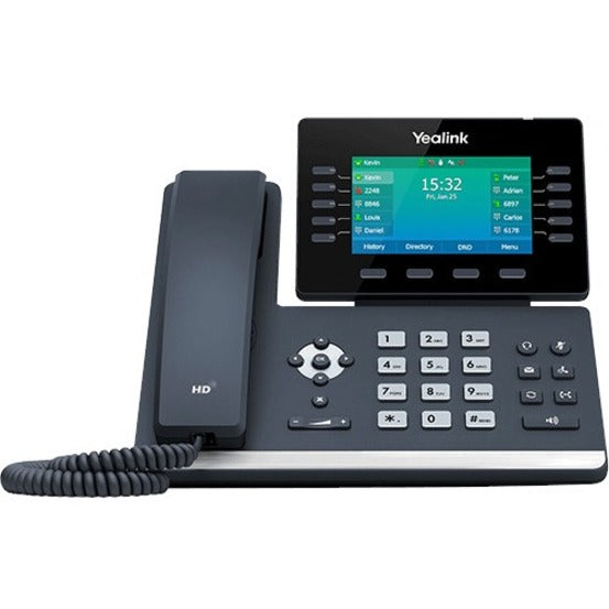 Yealink 1301081 SIP-T54W IP Phone, Caller ID, Speakerphone, Bluetooth, Wi-Fi, Classic Gray