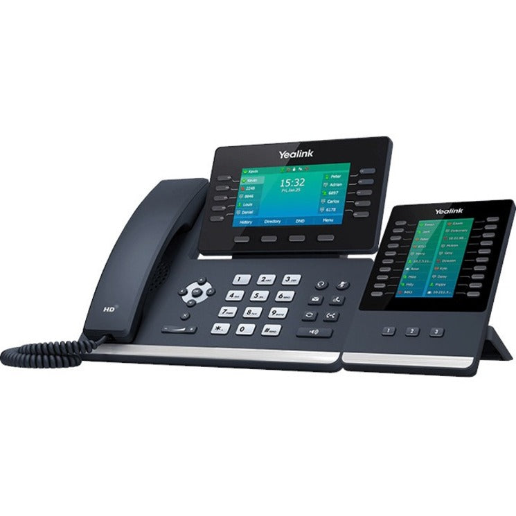 Yealink 1301081 SIP-T54W IP Phone, Caller ID, Speakerphone, Bluetooth, Wi-Fi, Classic Gray