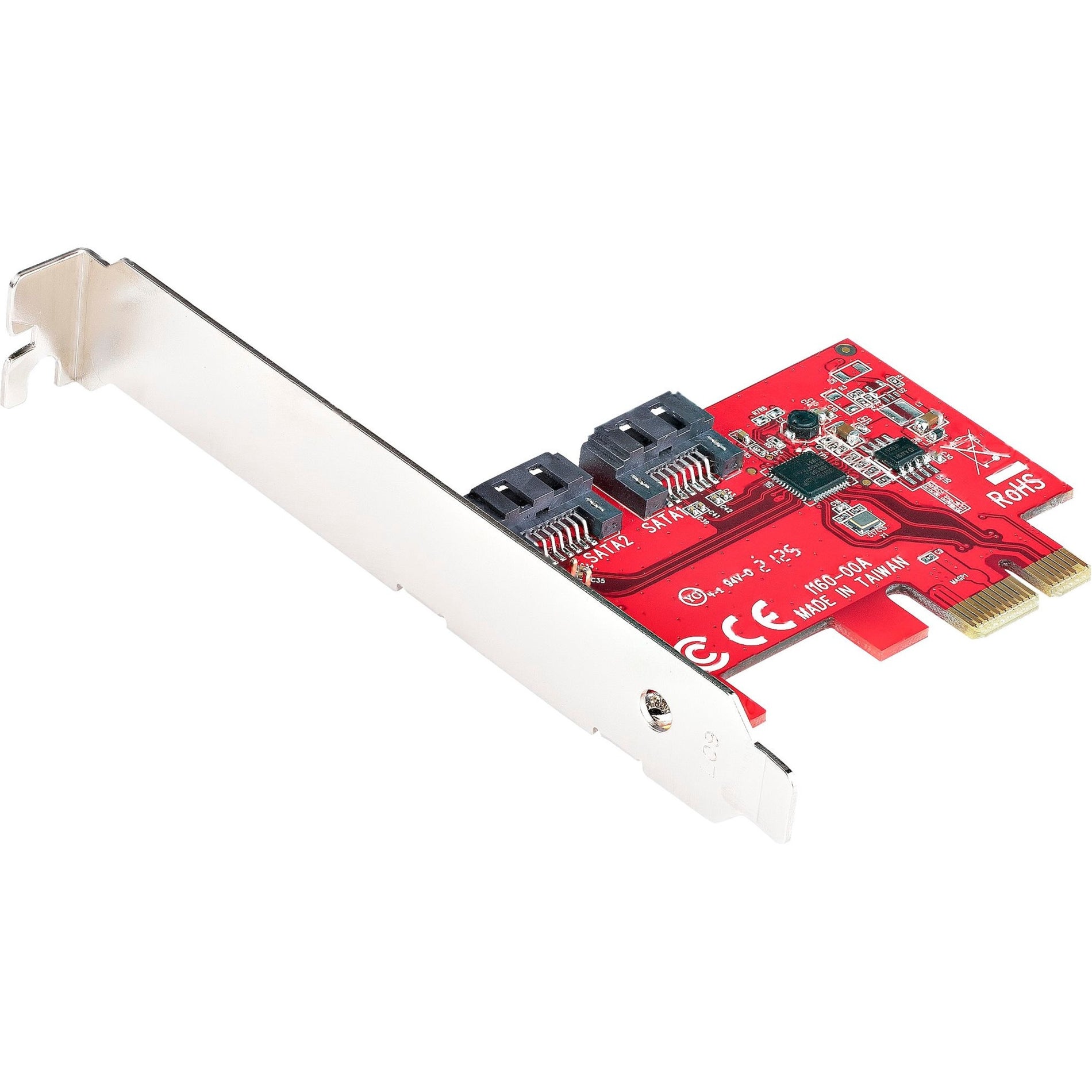 StarTech.com 2P6G-PCIE-SATA-CARD PCIe SATA Card, 2 Port PCIe SATA Expansion Card, 6Gbps SATA, PCI Express to SATA Adapter, Non-RAID, PCIe to SATA Converter