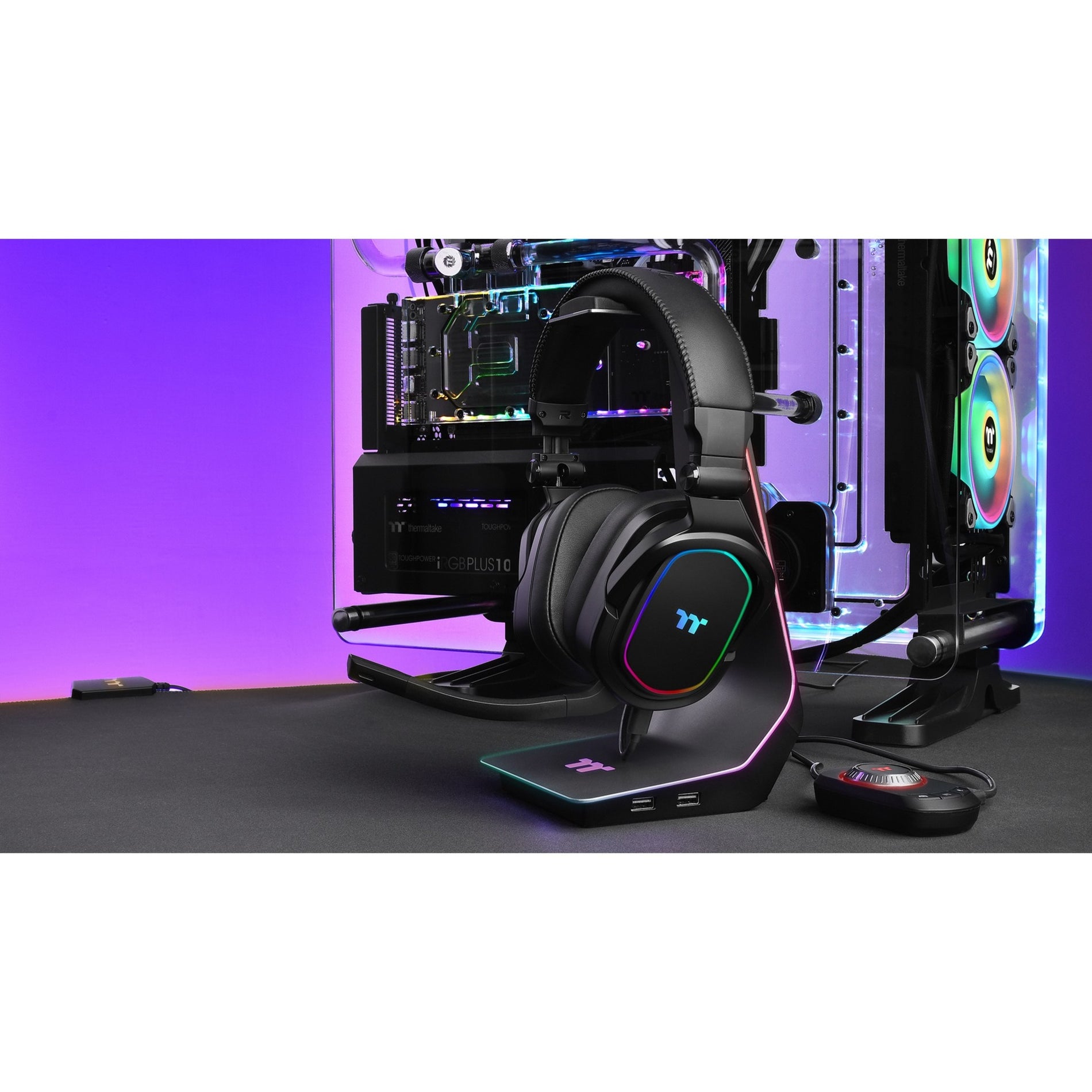 Thermaltake GHT-THF-DIECBK-31 ARGENT H5 RGB 7.1 Surround Gaming Headset, RGB Light, Plug and Play, In-Line Controller
