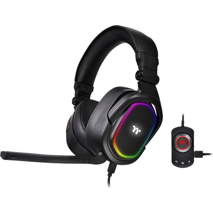 Thermaltake GHT-THF-DIECBK-31 ARGENT H5 RGB 7.1 Surround Gaming Headset, RGB Light, Plug and Play, In-Line Controller