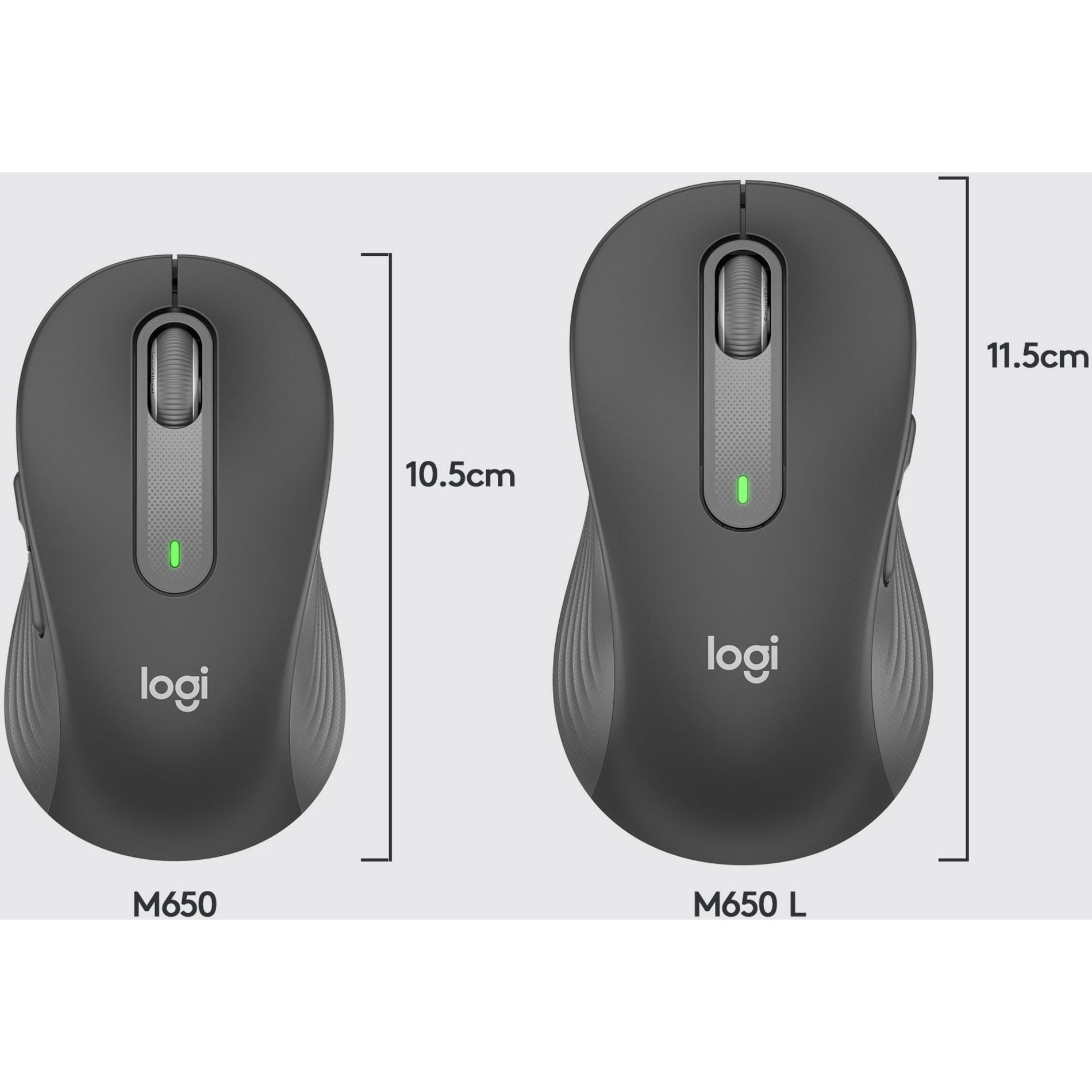 Logitech 910-006272 Signature M650 Mouse, Wireless Bluetooth/Radio Frequency, Graphite
