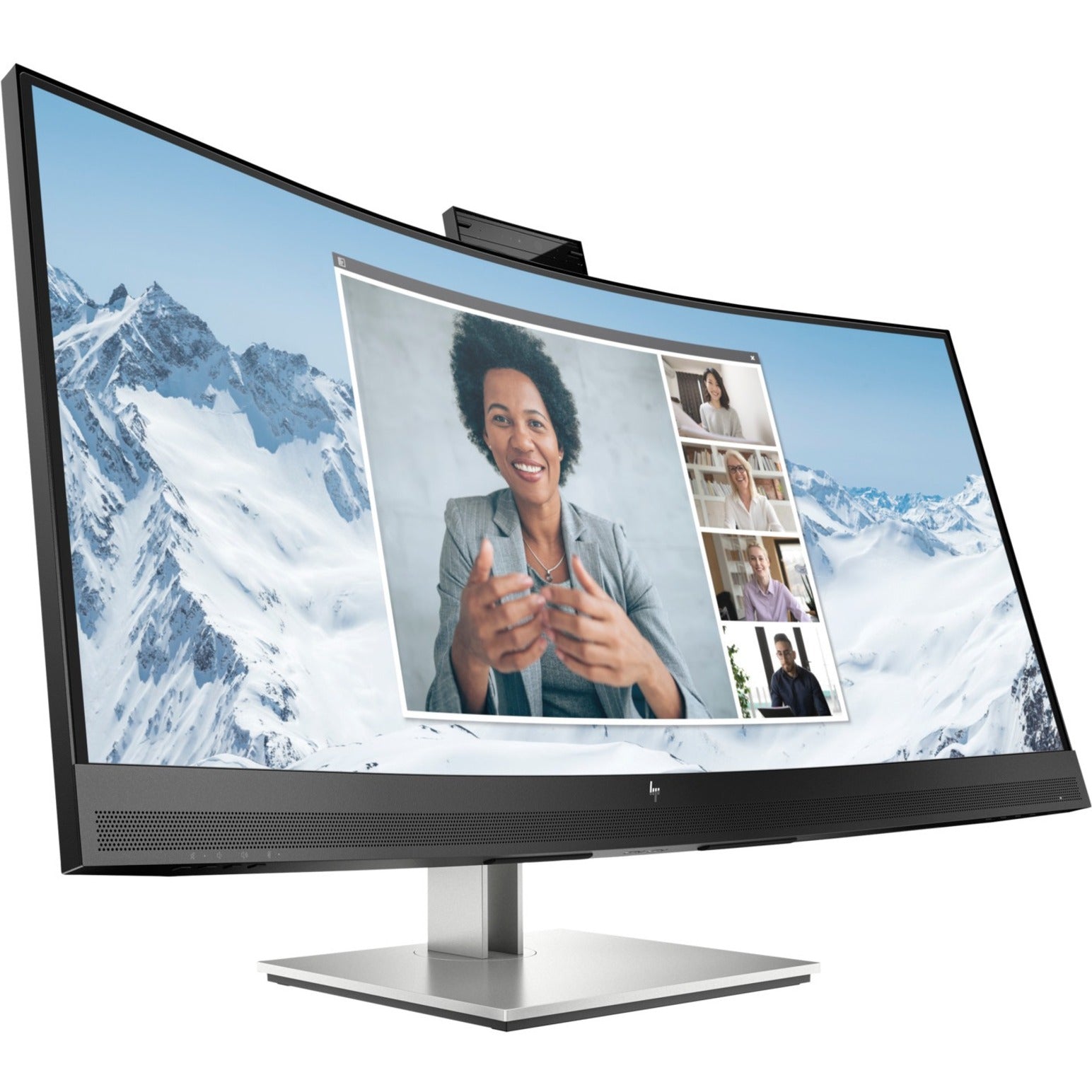 HP E34m G4 WQHD Curved USB-C Conferencing Monitor, 34, 3440 x 1440, Webcam, Microphone, USB Hub