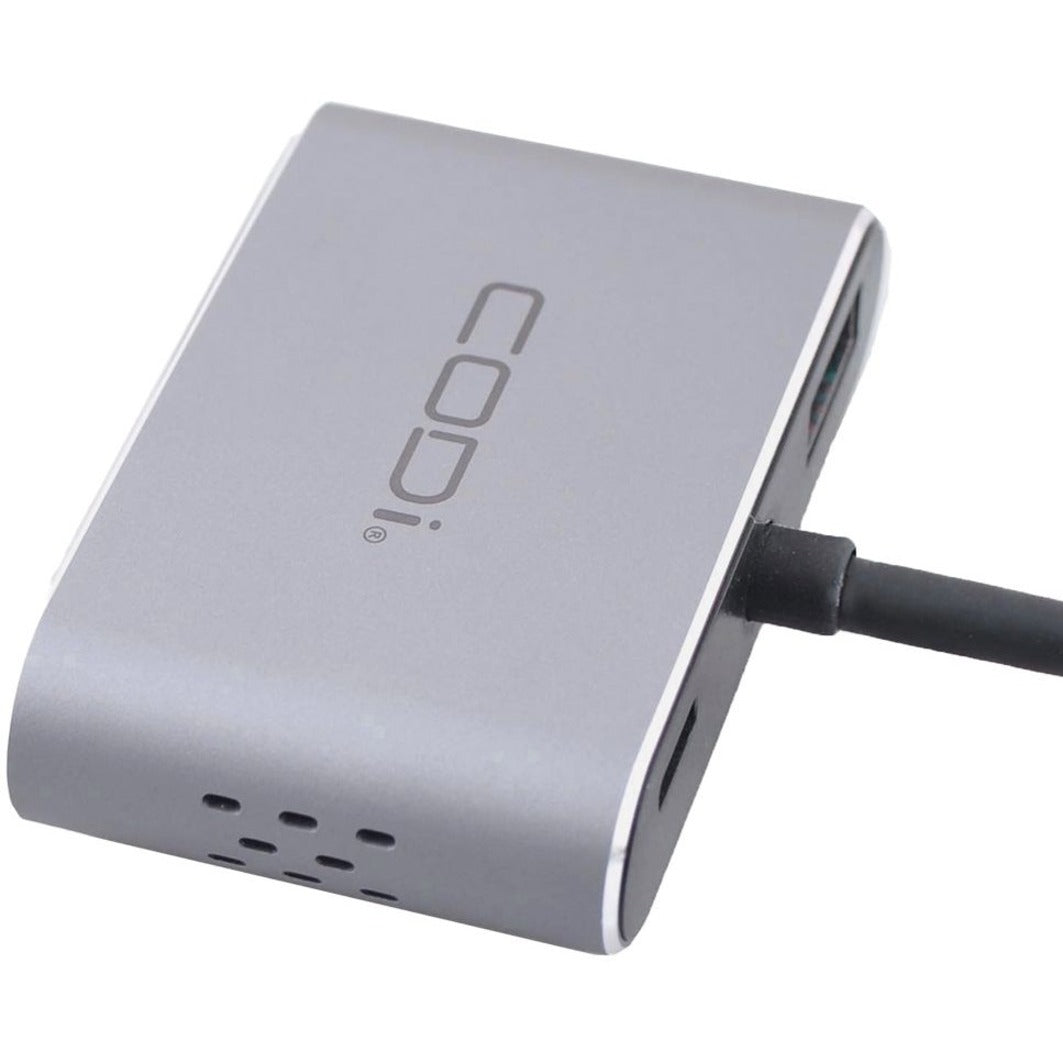 CODi A01063M 4-In-1 USB-C Display Adapter HDMI VGA USB-C PD USB-A 3.0, Plug and Play, Charging, HotSwap
