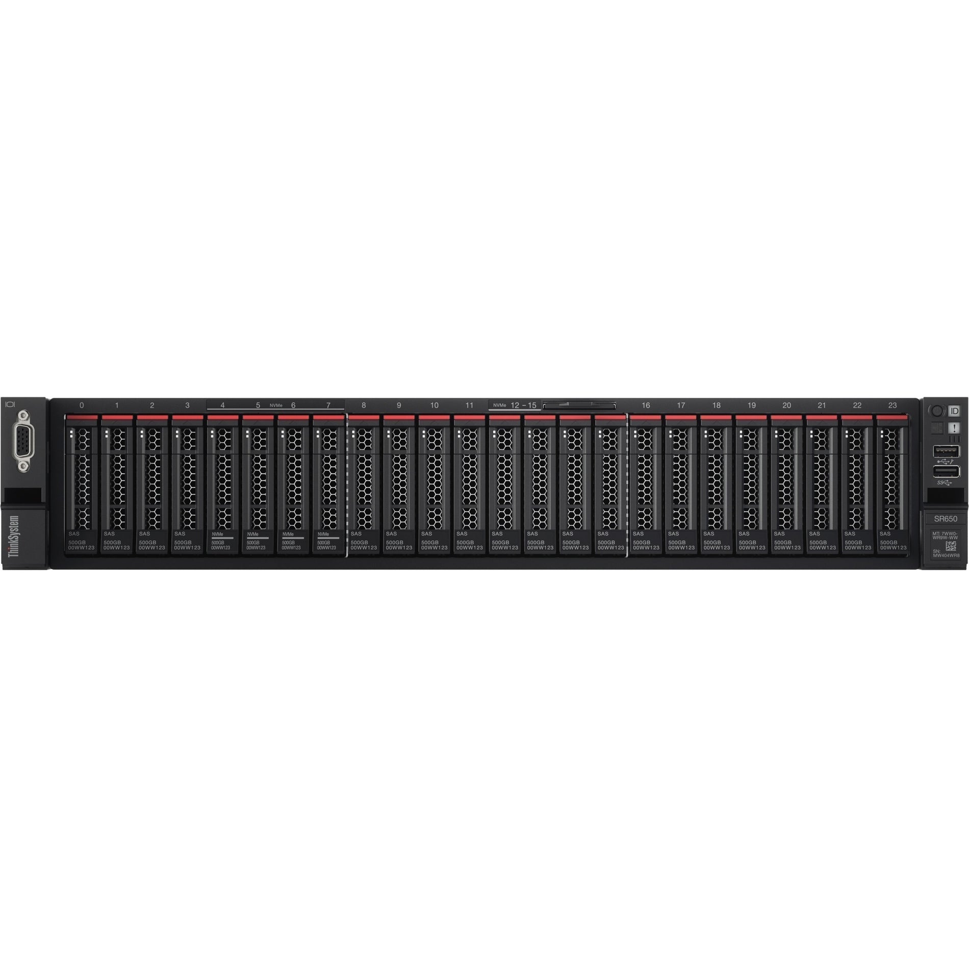 Lenovo 7X06A0NFNA ThinkSystem SR650 Server, Xeon Silver 4208, 32GB RAM, 3TB Memory, 750W Power Supply