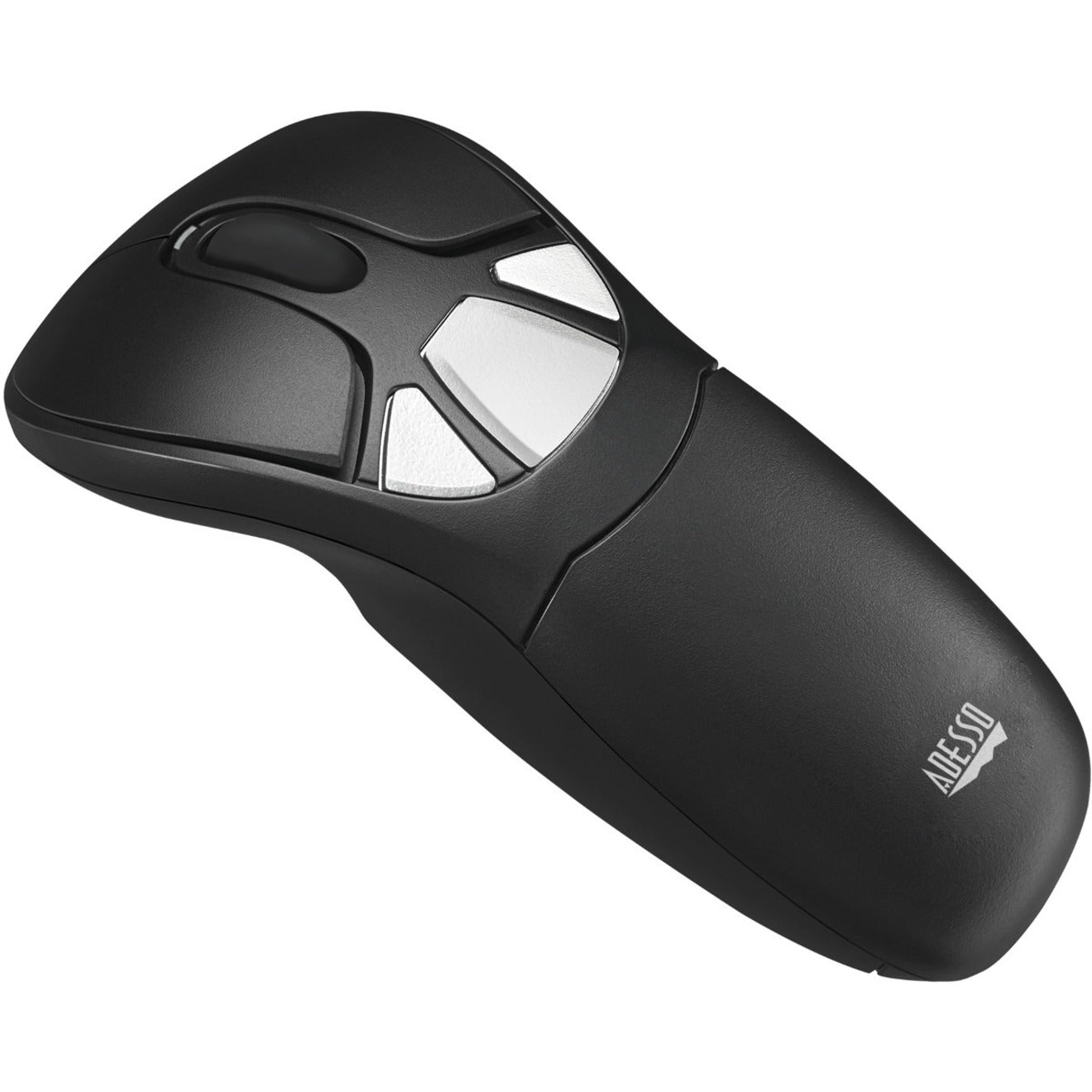 Adesso WKB-5300CB Air Mouse Go Plus With Full Size Keyboard, Wireless Presentation Pointer, 2.4 GHz, Quiet Keys