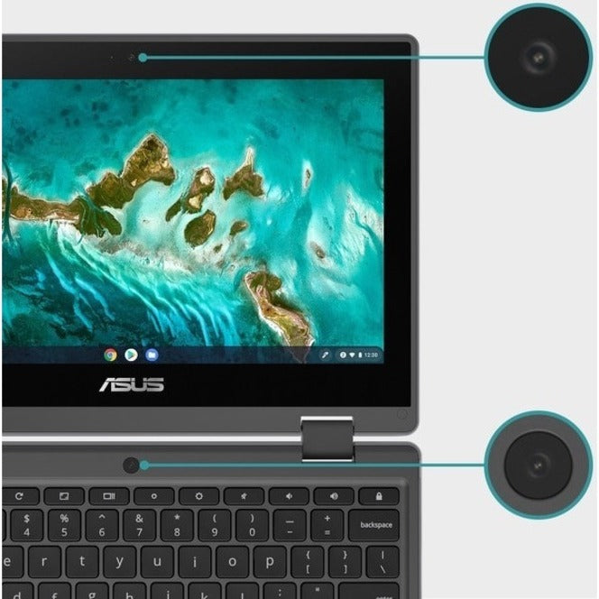 Asus CR1100FKA-YZ142T-S Chromebook Flip, 11.6" Touchscreen, Intel Celeron N5100, 4GB RAM, 32GB Flash Memory, Dark Gray
