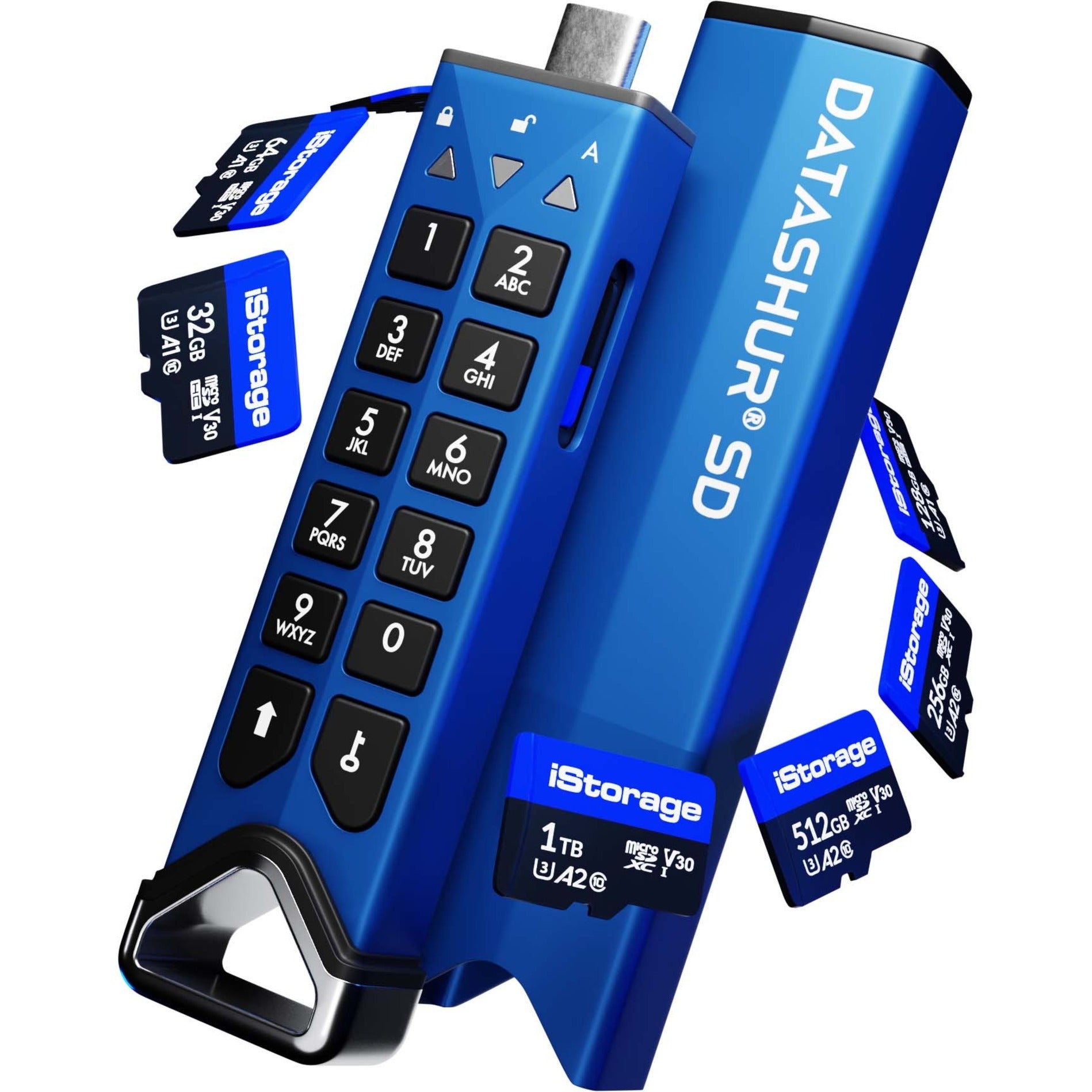iStorage IS-FL-DSD-256-SP datAshur SD USB 3.2 (Gen 1) Type C Flash Drive/Flash Card Reader, 256-bit AES Encryption, Rechargeable Battery