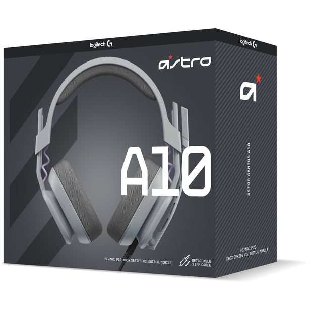 Astro 939-002069 A10 Headset Gaming Headset with Flip to Mute Detachable Cable Comfortable Lightweight Gray