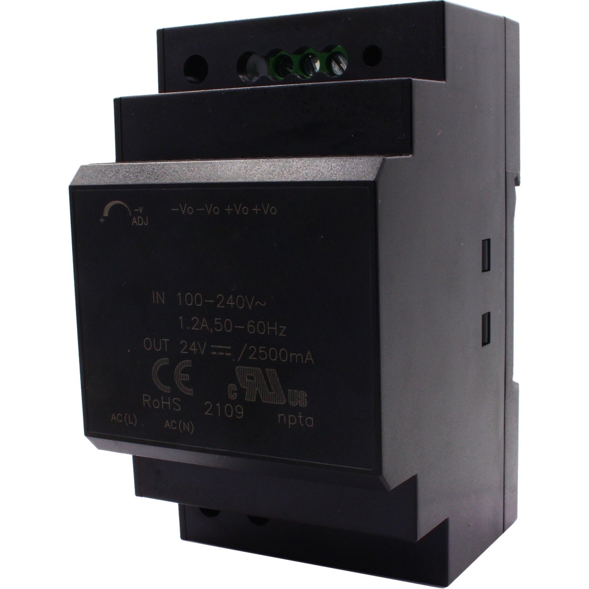 Brainboxes PW-245 60W Single Output Industrial DIN Power Supply, 24V DC, 230V AC/120V AC