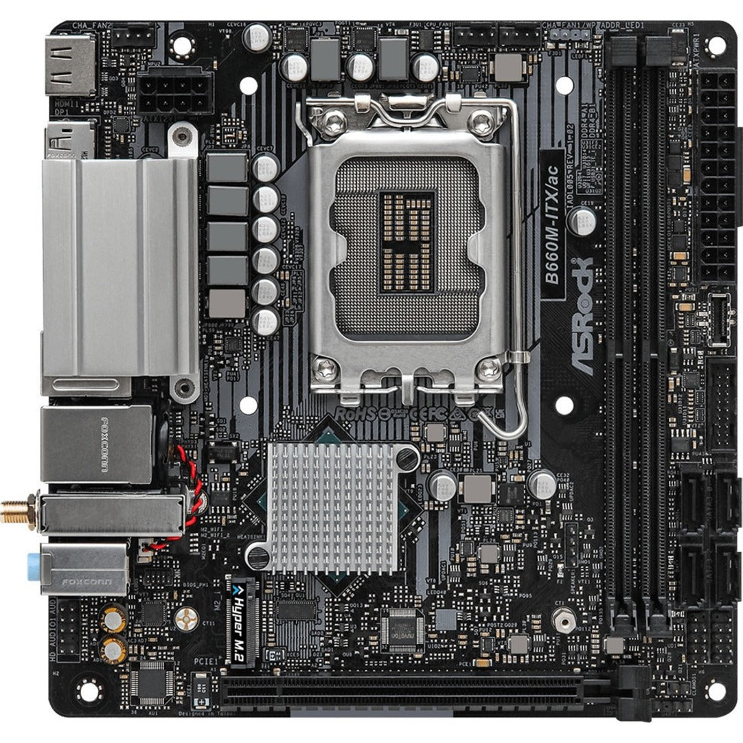 ASRock Desktop Motherboard B660M-ITX/ac Intel B660 Chipset Socket LGA-1700, Intel Optane Memory Ready, Mini ITX