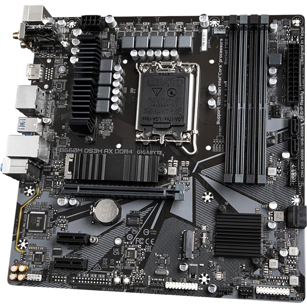 Gigabyte B660M DS3H AX DDR4 Ultra Durable Gaming Desktop Motherboard - Intel Socket 1700 Embedded in CPU
