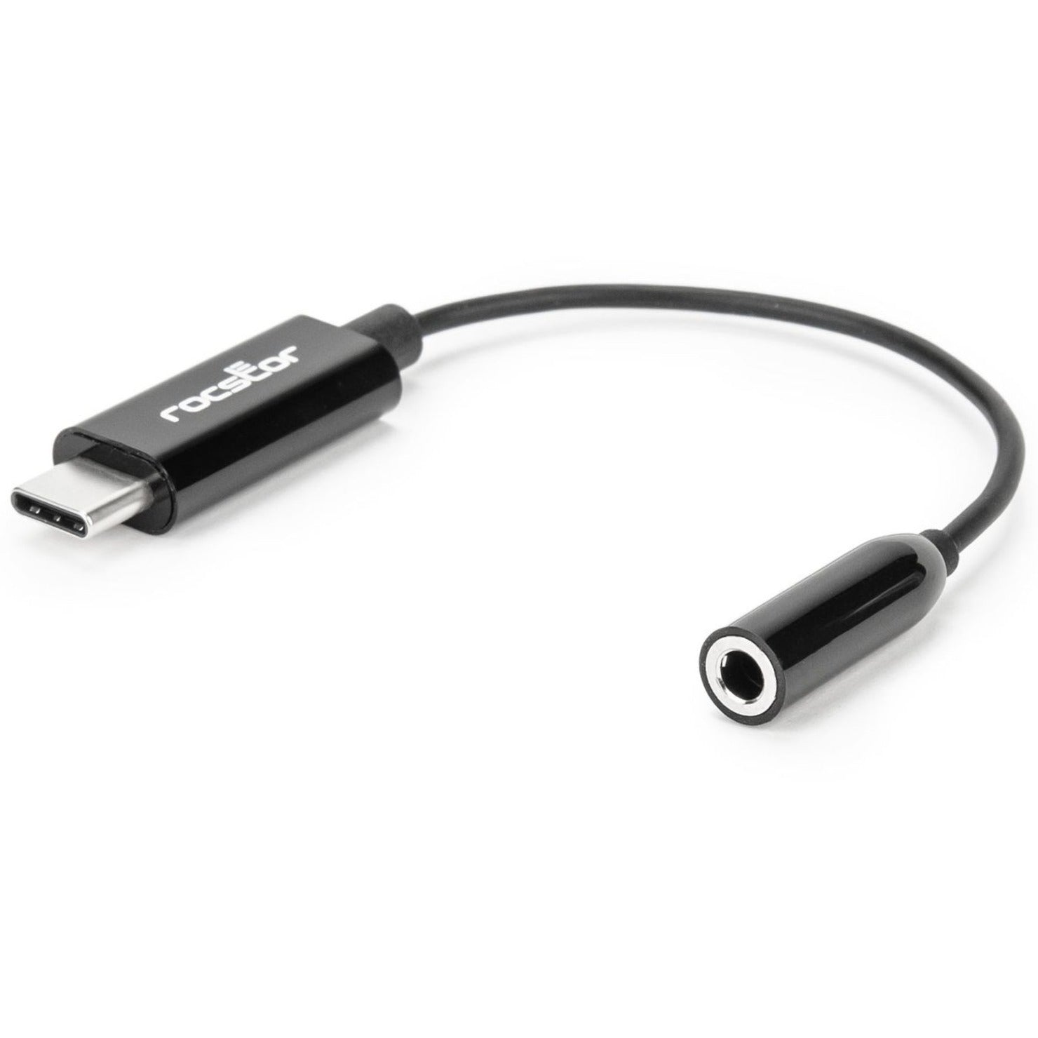 Rocstor USB-C to 3.5mm audio adapter showing USB-C male connector and 3.5mm female audio port-alternate-image1