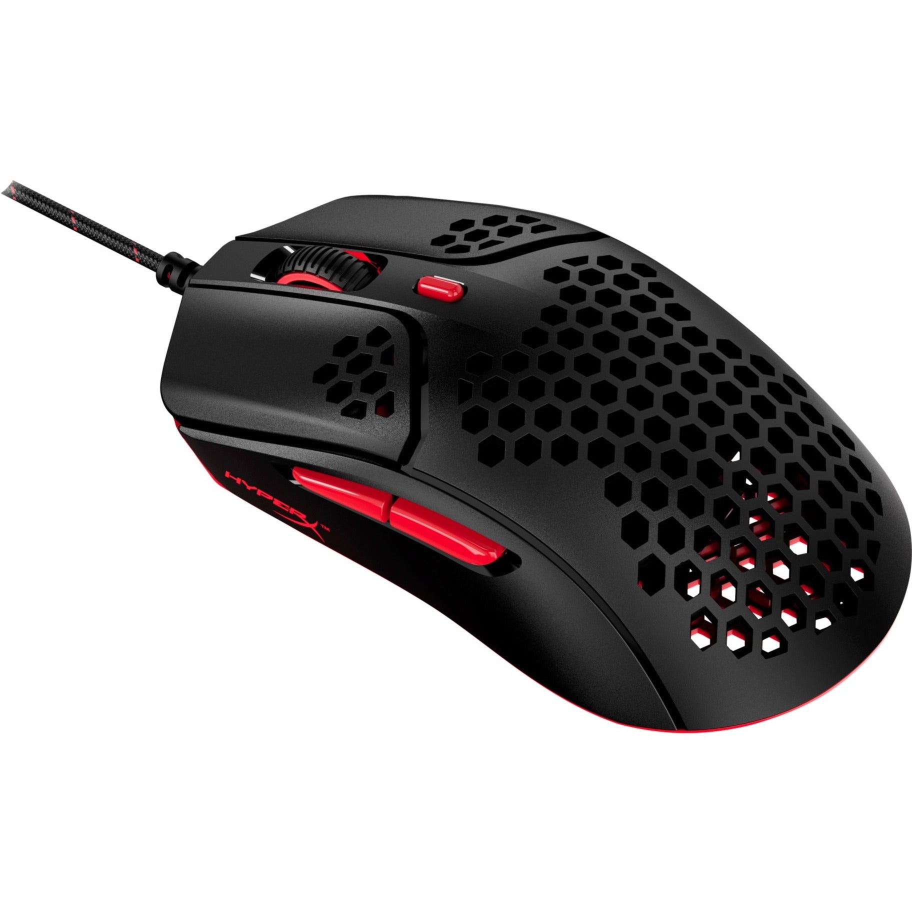HyperX 4P5E3AA Pulsefire Haste Gaming Mouse, Black-Red, Symmetrical, Optical, 16000 dpi, Split-Button