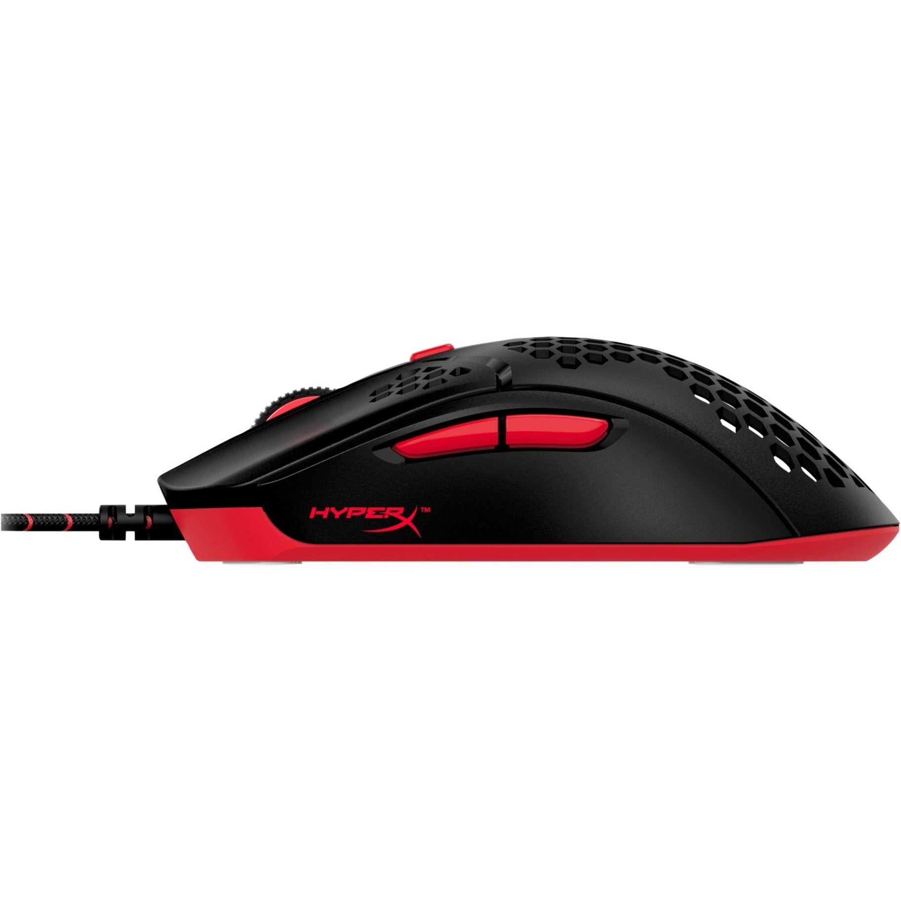HyperX 4P5E3AA Pulsefire Haste Gaming Mouse, Black-Red, Symmetrical, Optical, 16000 dpi, Split-Button
