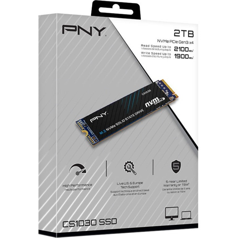 PNY M280CS1030-2TB-RB CS1030 M.2 NVMe SSD, 2TB Internal Solid State Drive, PCIe Gen 3 x4