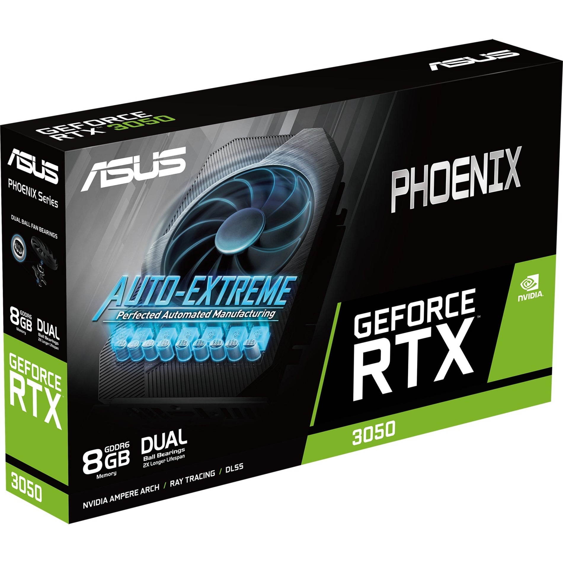 Asus PH-RTX3050-8G Phoenix GeForce RTX 3050 8GB GDDR6 Graphic Card, 128-bit, HDMI, DisplayPort, PCI Express 4.0, 3-Year Warranty