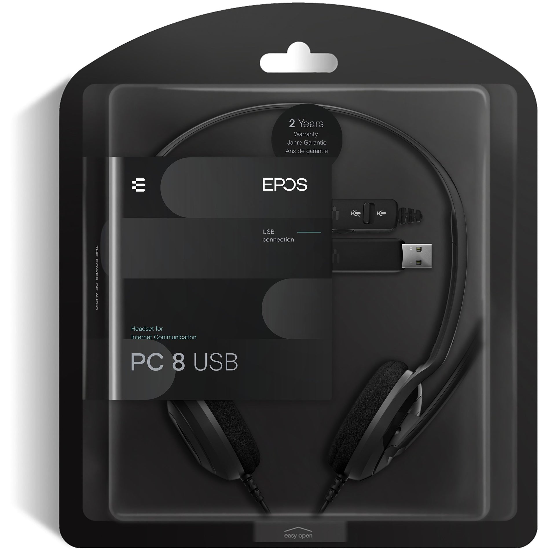EPOS 1000432 PC 8 USB Headset, Comfortable, Noise Cancelling, Plug and Play