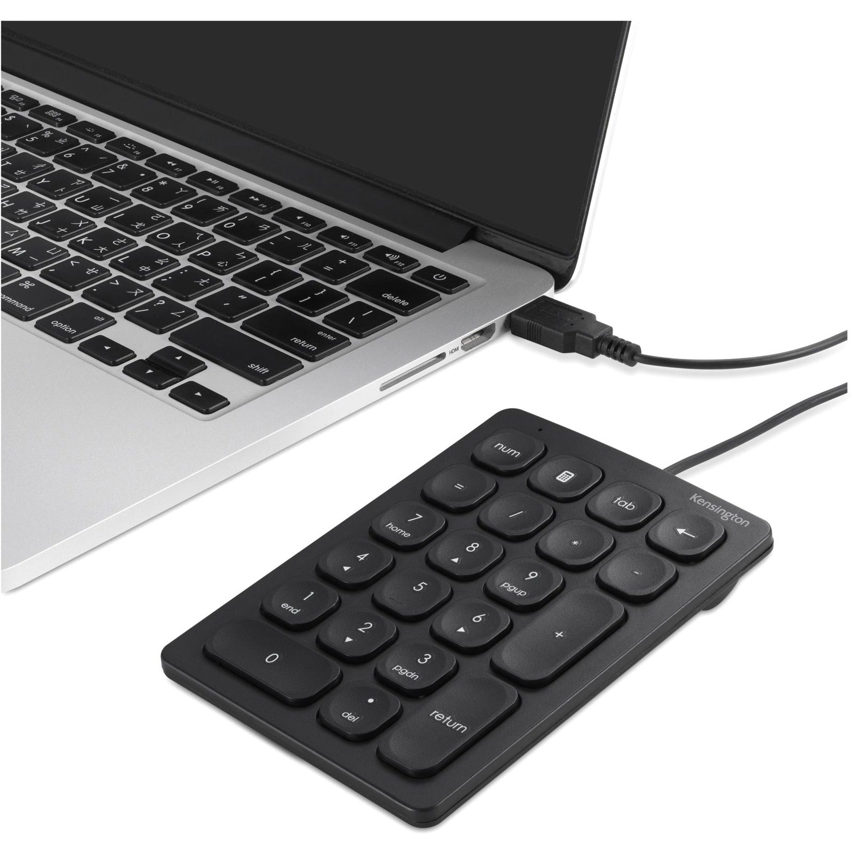 Kensington K79820WW Wired Numeric Keypad, 21 Keys, Anti-slip, Plug and Play, Quiet Keys, Slim, USB Type A