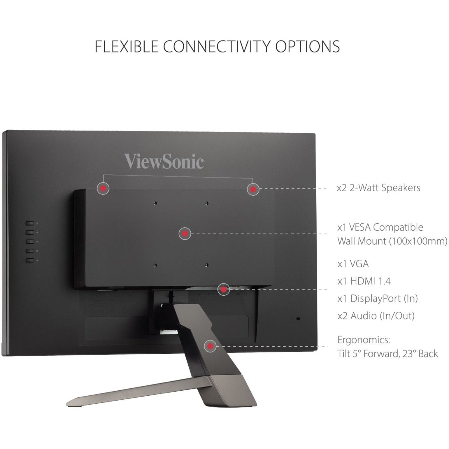 ViewSonic VX2267-MHD 22" Gaming Monitor, 1080p, 75Hz, 1ms, Ultra-Thin Bezels, FreeSync, Eye Care