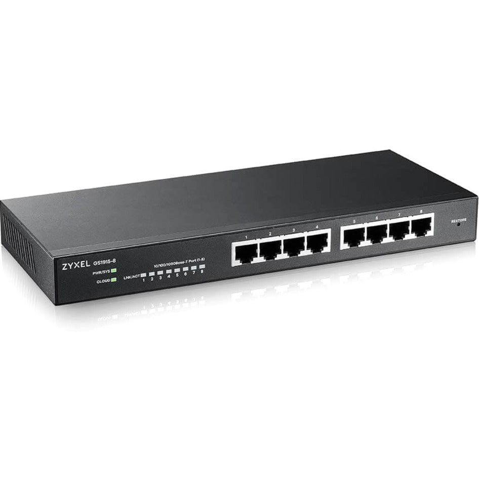 ZYXEL GS1915-8 8-port GbE Smart Managed Switch, Gigabit Ethernet Network, Wall Mountable