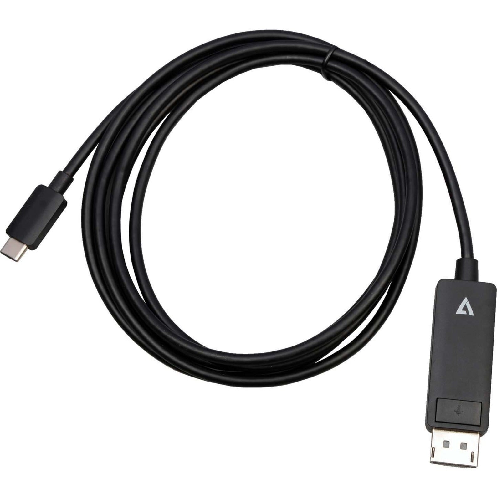 V7 V7USBCDP14-2M USB-C Male to DisplayPort 1.4 Male 32.4 Gbps 8K/4K UHD A/V Cable, Plug & Play, Strain Relief, Corrosion Resistant, EMI/RF Protection, Triple Shielded