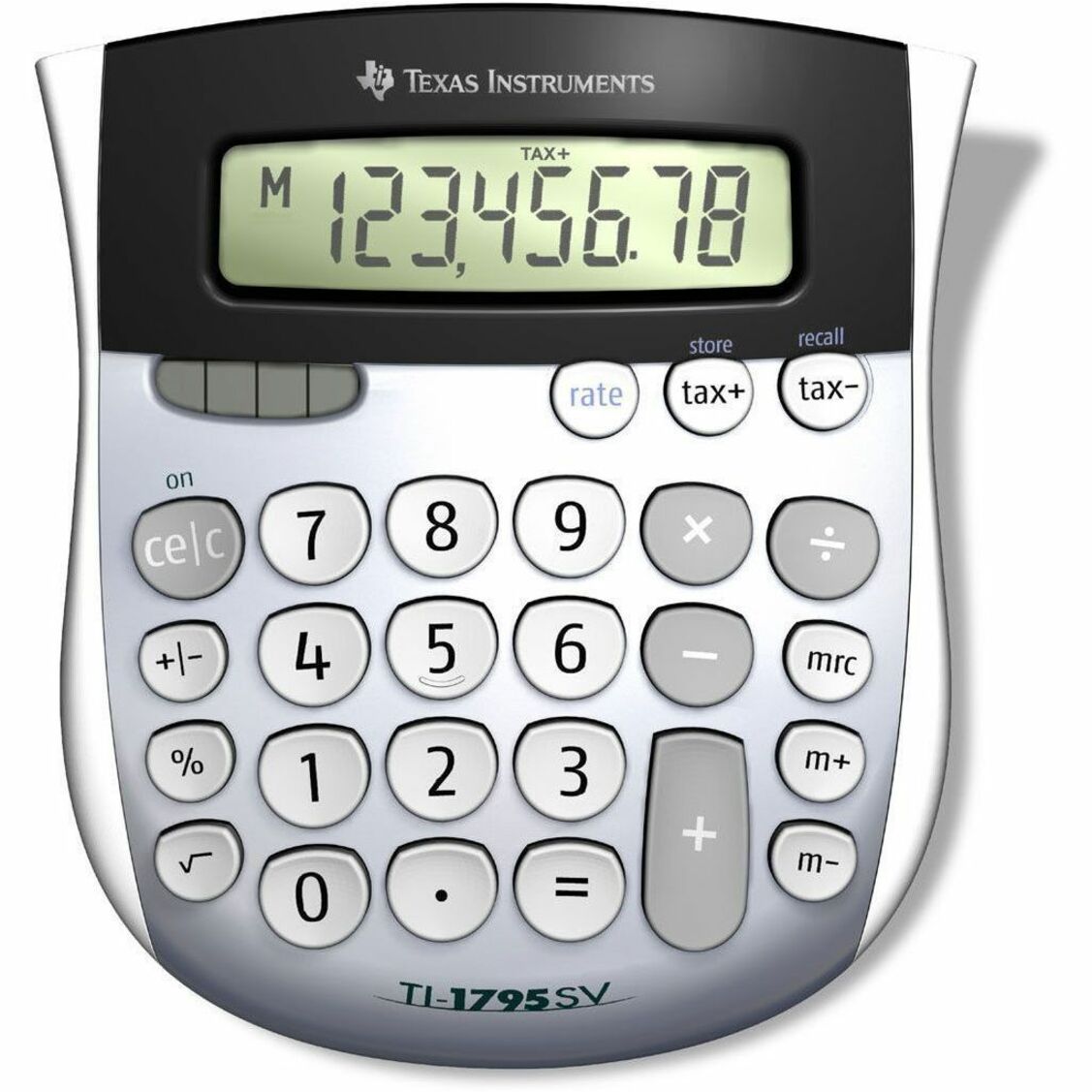 Texas Instruments 1795SV/TBL/3L1 TI-1795 SV Simple Calculator, Dual Power, Angled Display