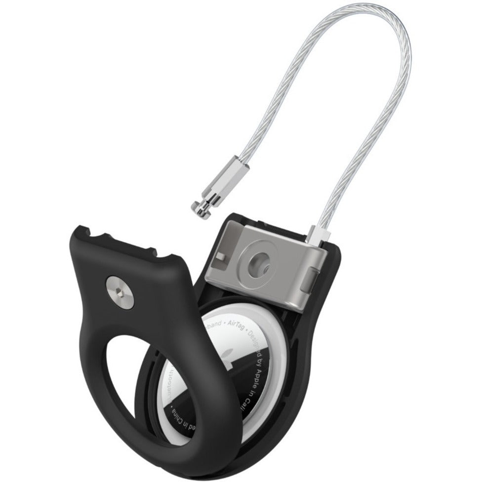 Belkin MSC009BTBK Secure Holder with Wire Cable for AirTag, Scratch Protection, Sturdy, Black