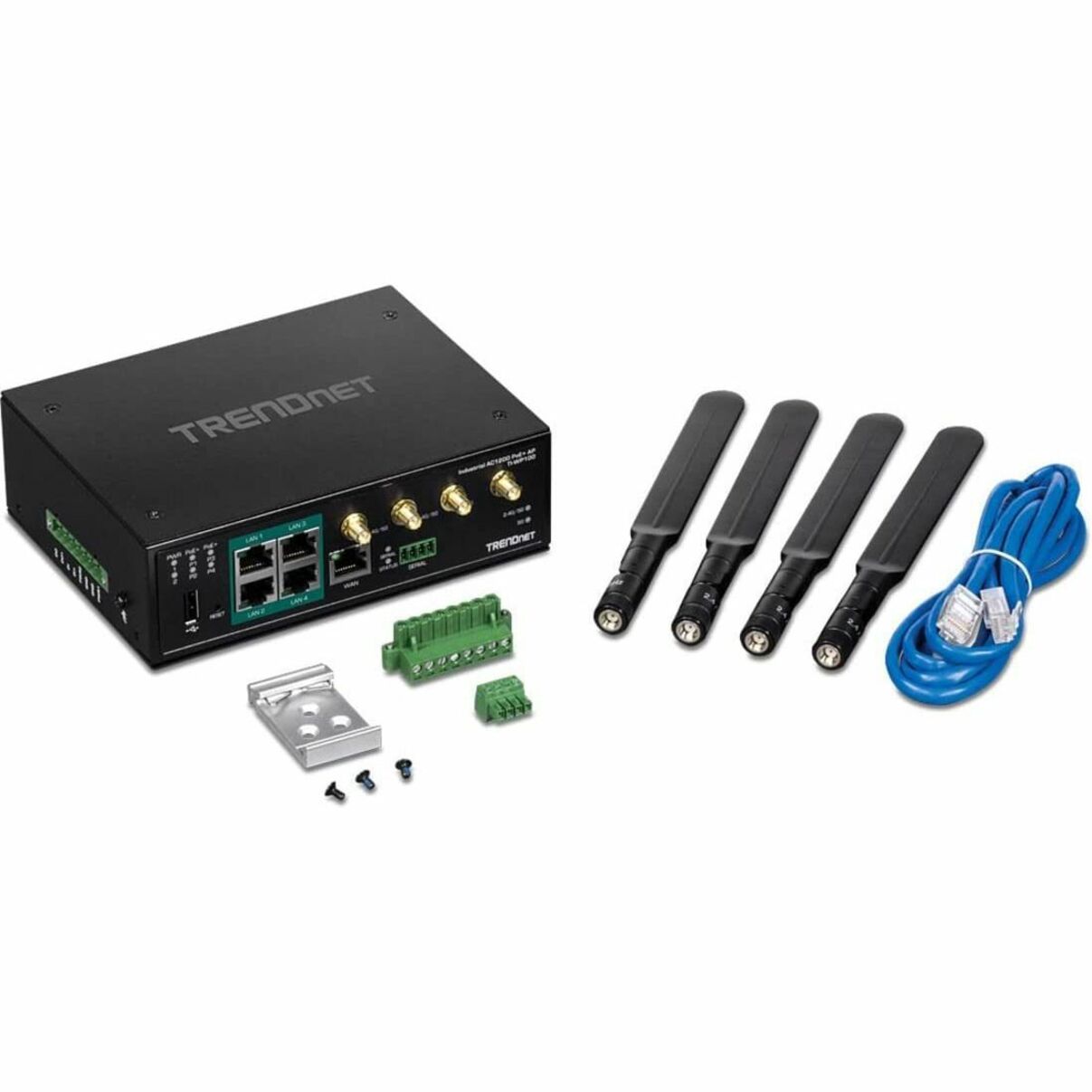 TRENDnet TI-WP100 Industrial AC1200 Wireless Gigabit PoE+ Router, TAA Compliant