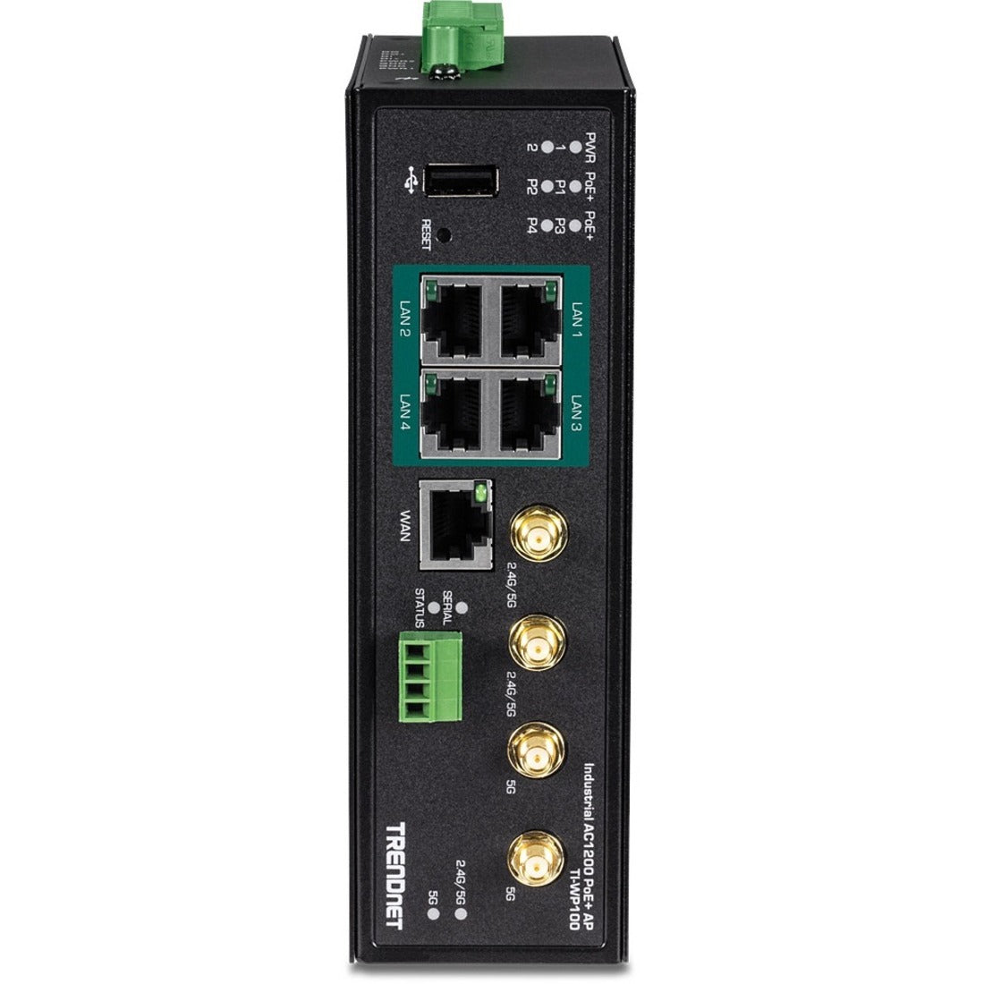 TRENDnet TI-WP100 Industrial AC1200 Wireless Gigabit PoE+ Router, TAA Compliant