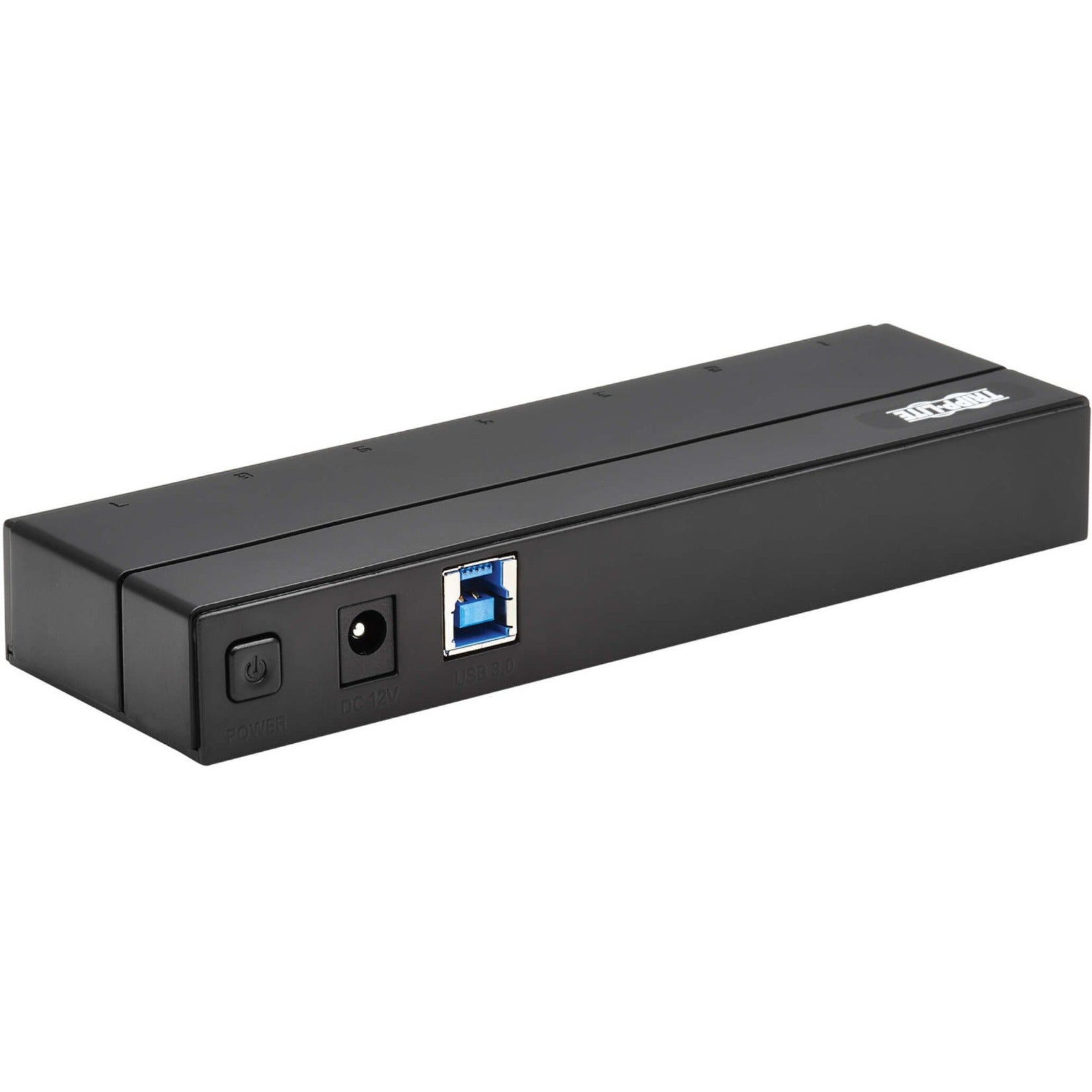 Tripp Lite U360-007-INT 7-Port USB-A Mini Hub - USB 3.2 Gen 1, International Plug Adapters, Portable Black
