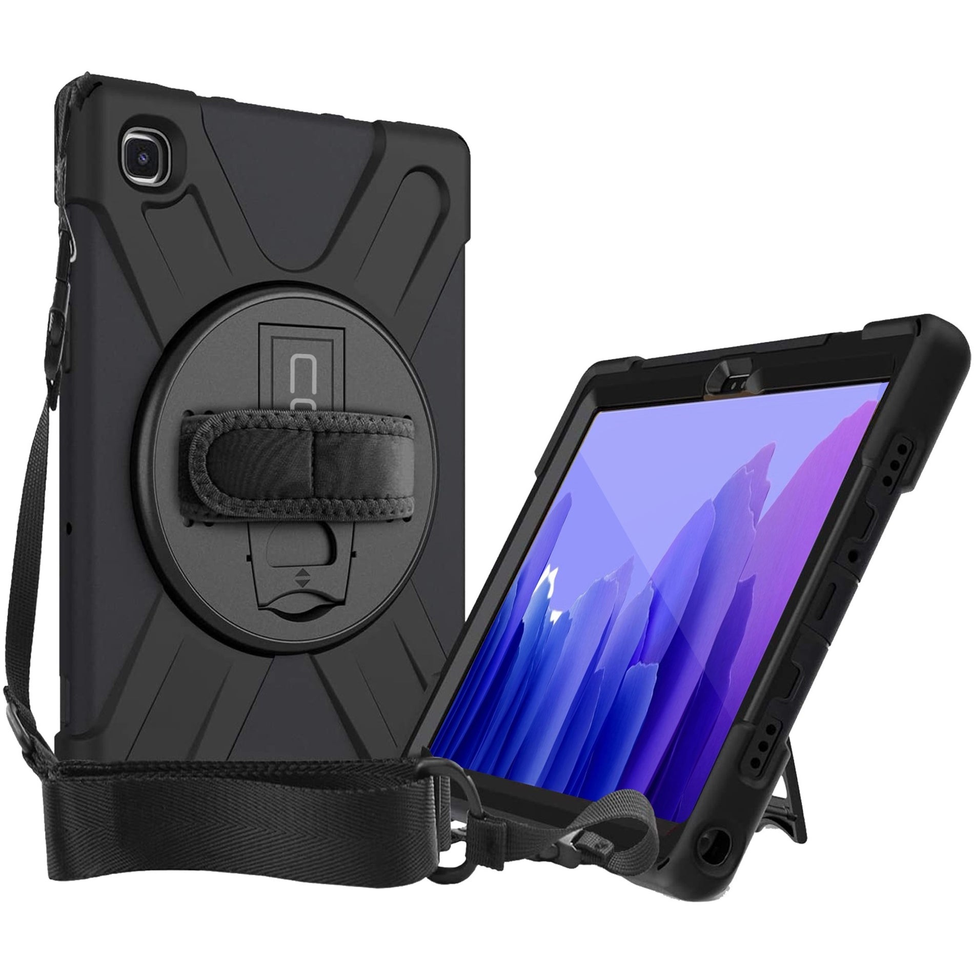 CODi C30705066 Rugged Tablet Case, Compatible with Samsung Galaxy Tab A8, Black, Adjustable Strap, Hand and Shoulder Carrying Options