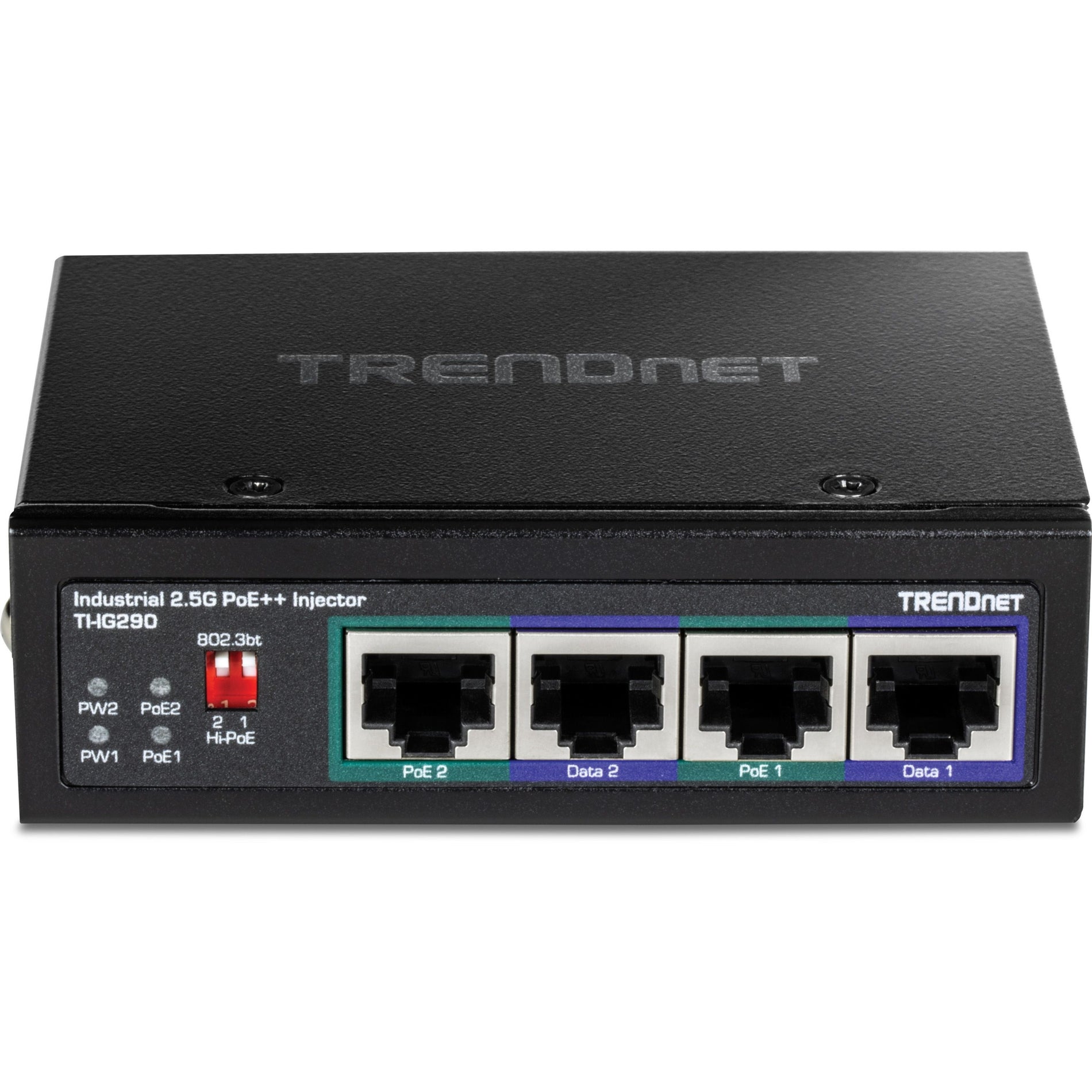 TRENDnet TI-IG290 95W 2-Port Industrial 2.5G PoE++ Injector, TAA Compliant, 3 Year Warranty