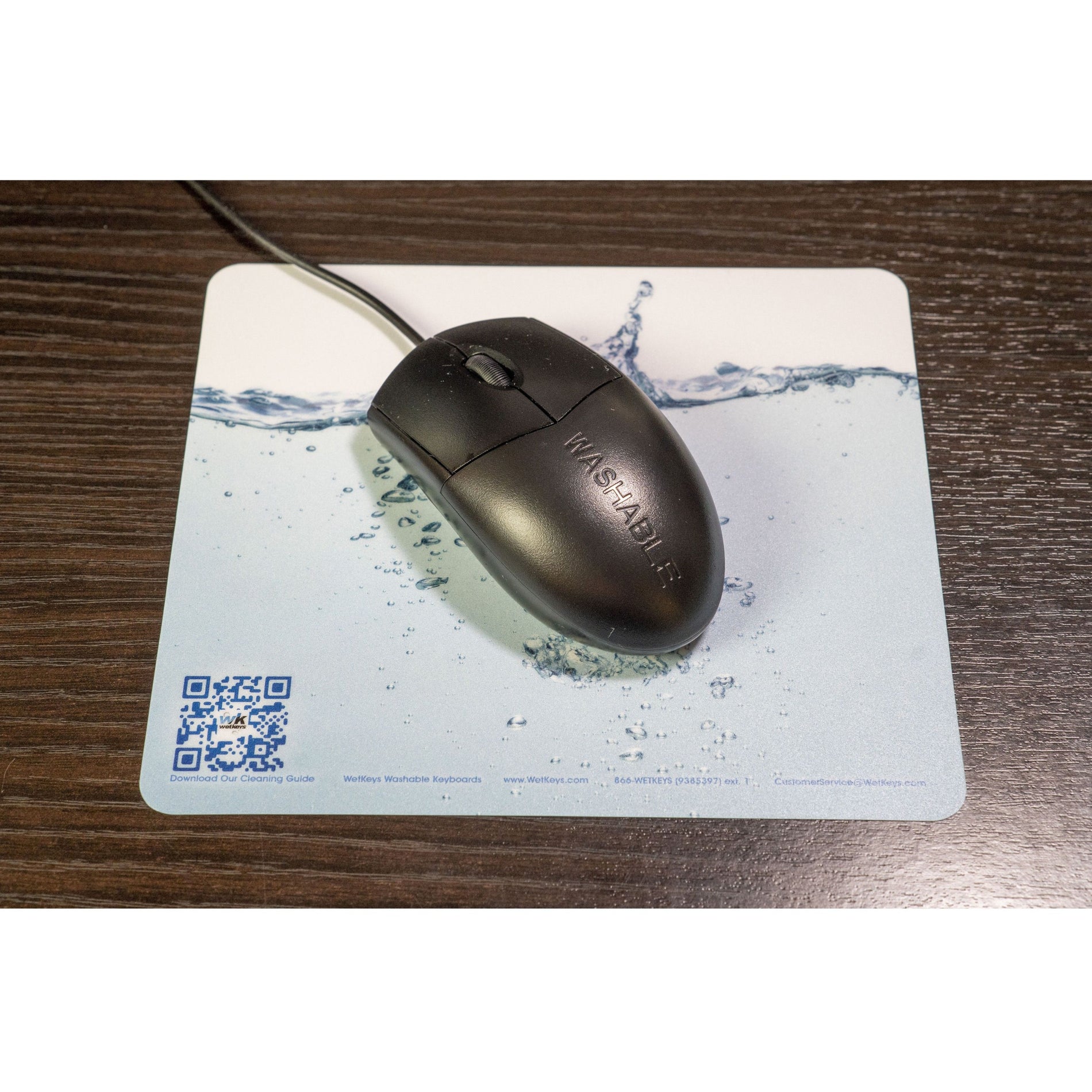 WetKeys Washable Keyboards MPWKR-1 Flexible Repositionable Ultra-thin Washable Mouse Pad, Anti-slip, Water Proof