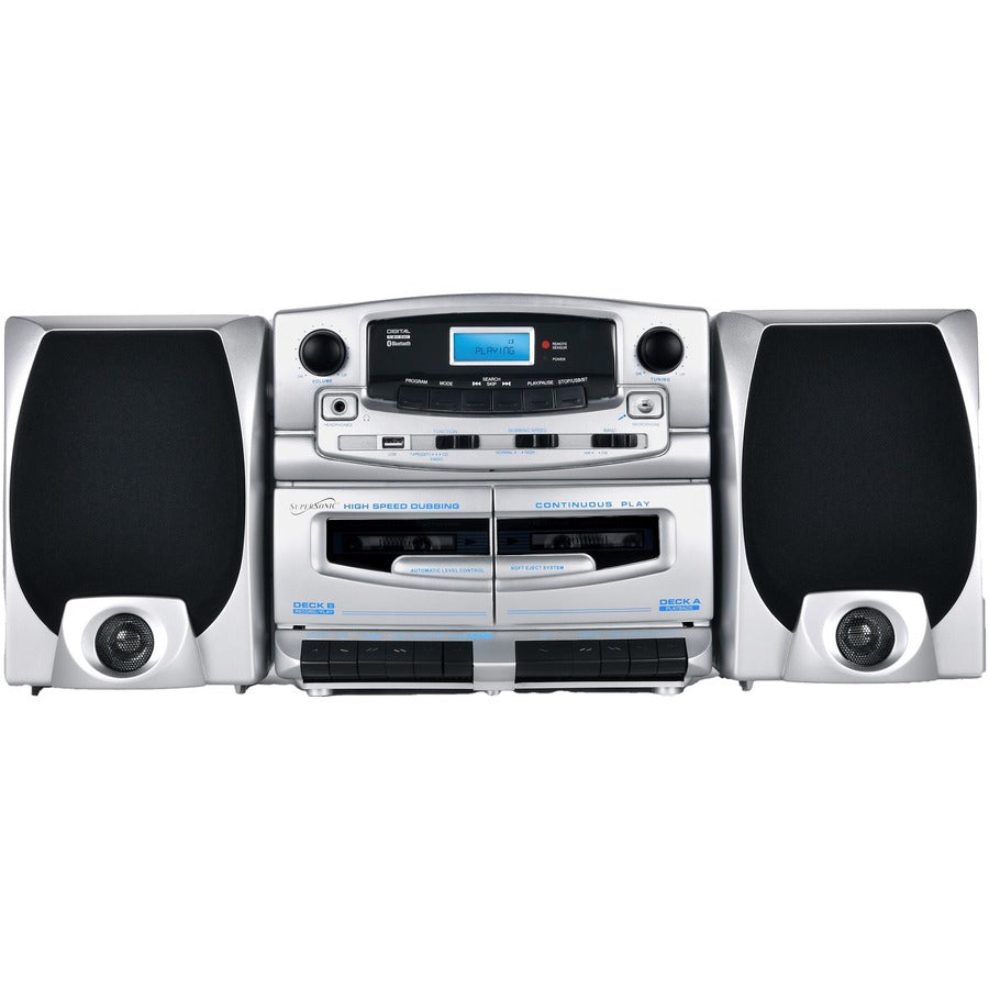 Supersonic SC-2121BT Micro Hi-Fi System, Bluetooth Audio System, Integrated Microphone, MP3/CD-DA Formats, 2 Speakers
