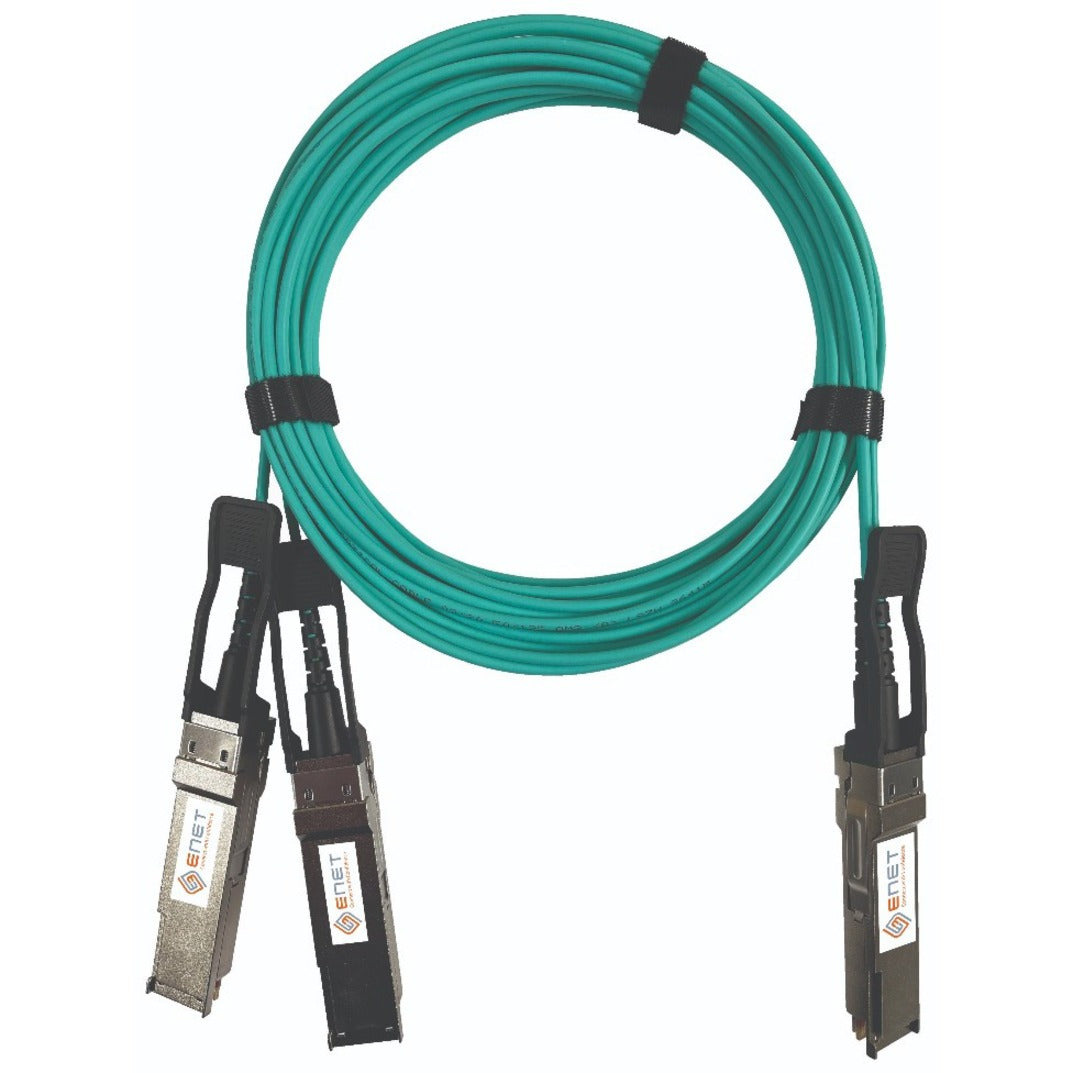 ENET P26659-B22-ENC Fiber Optic Network Cable, TAA Compliant, 200GBASE-AOC QSFP56 to 2x 100G QSFP56 InfiniBand HDR Active Optical Cable 850nm 5m (16.40 ft) LSZH OM3 HP/Mellanox Compatible