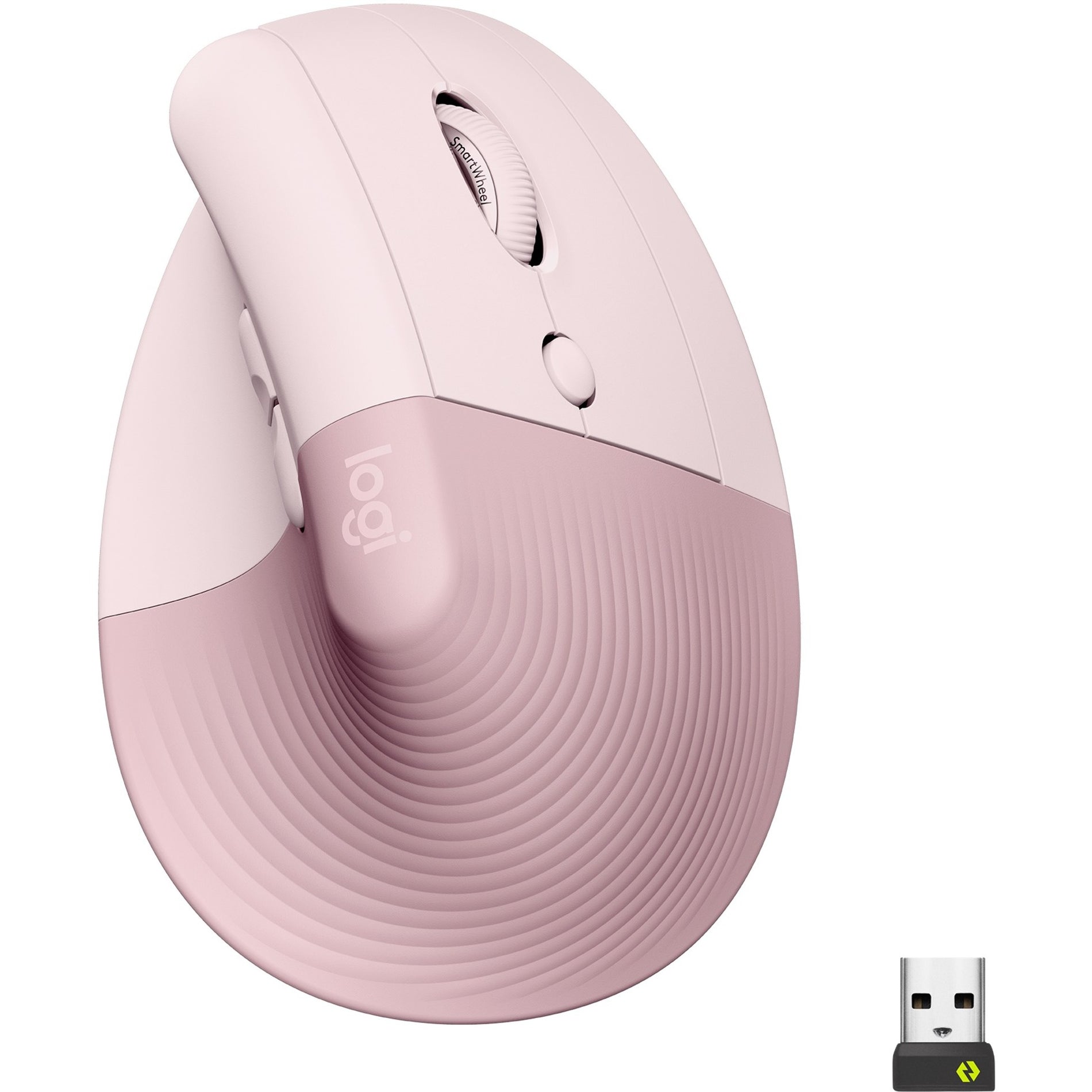 Logitech 910-006472 Lift Vertical Ergonomic Mouse (Rose), Left-Handed, Small/Medium, 6 Buttons, 4000 DPI