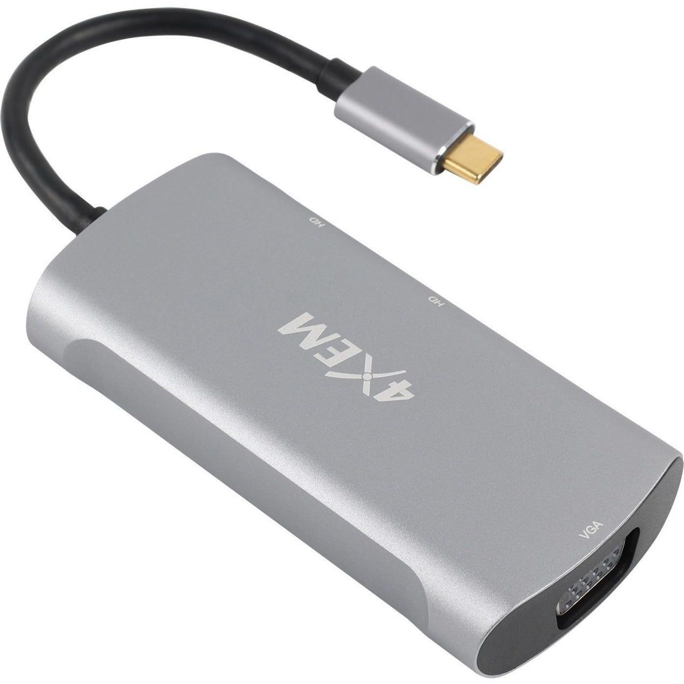 4XEM 4XMST13 3-Port USB-C to HDMI and VGA Multi-Monitor Hub, 4K Resolution, USB Power Delivery
