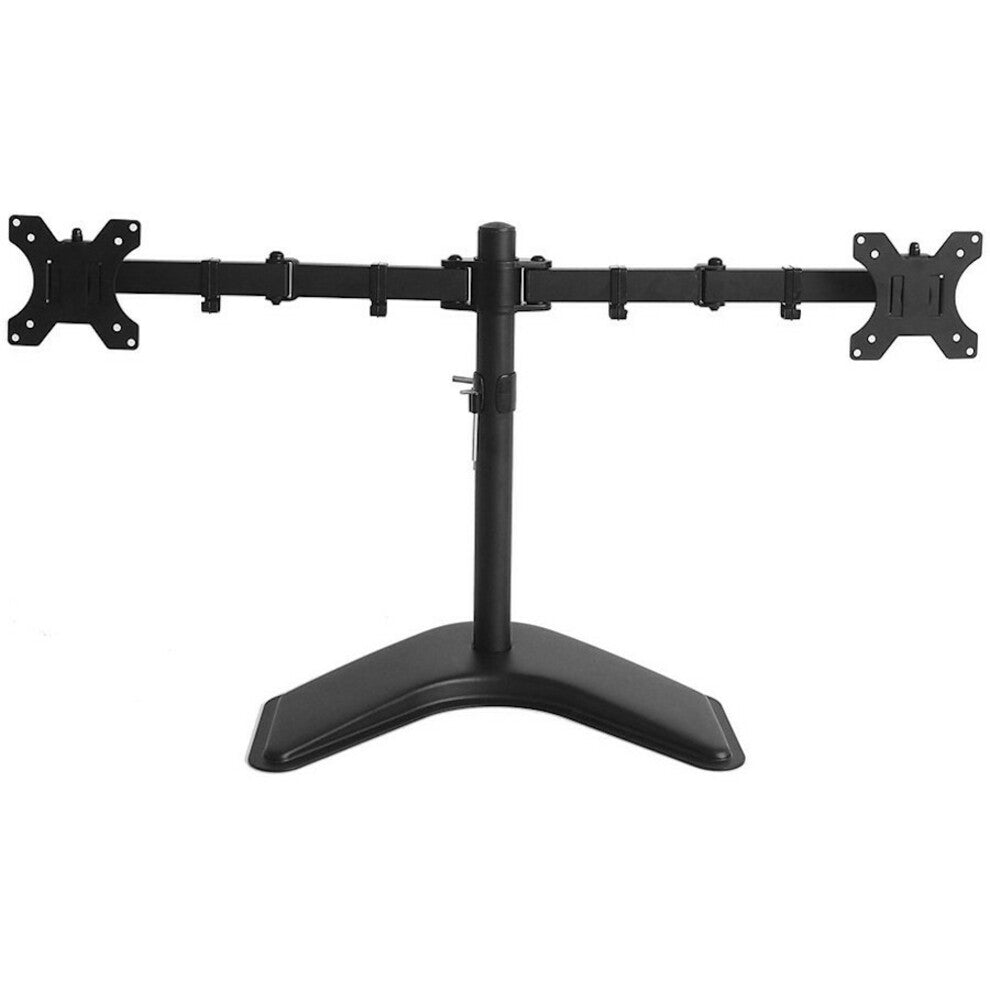 Amer 2XS Free Standing Dual Monitor Mount, Cable Management, Adjustable Arm, Tilt, Swivel, Rotation, Heavy Duty, Scratch Resistant