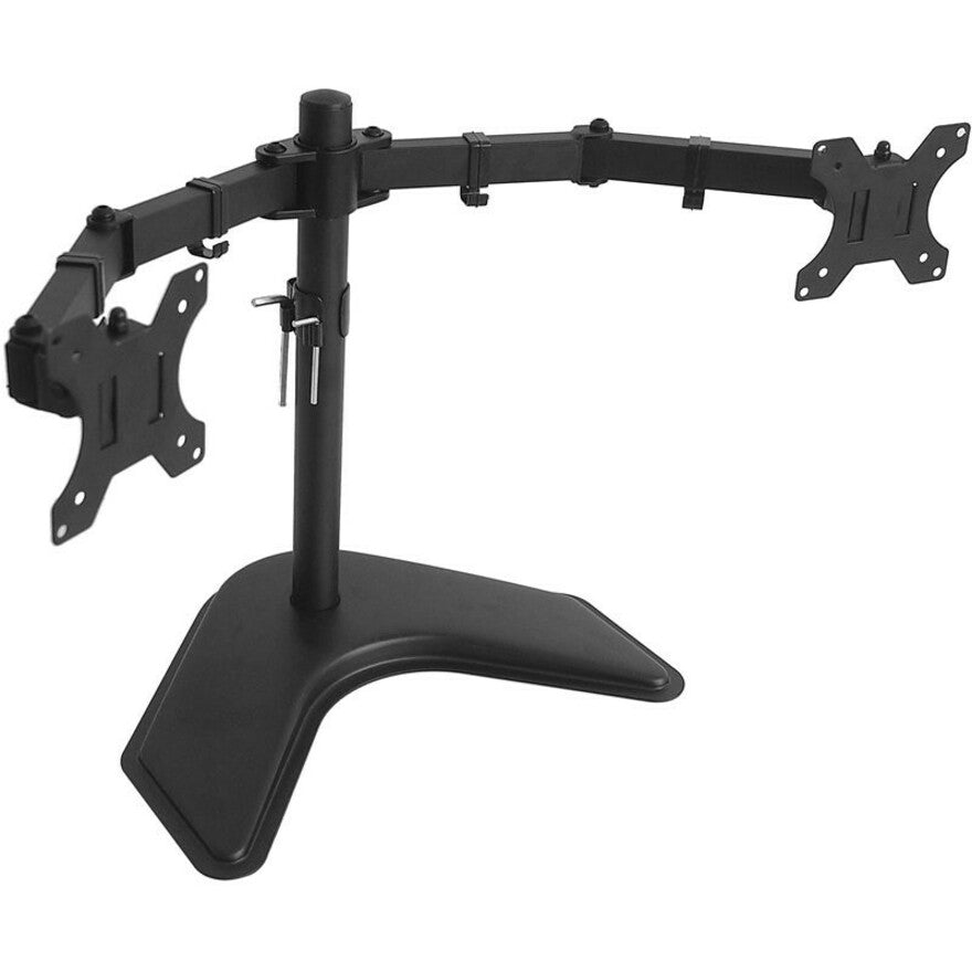 Amer 2XS Free Standing Dual Monitor Mount, Cable Management, Adjustable Arm, Tilt, Swivel, Rotation, Heavy Duty, Scratch Resistant