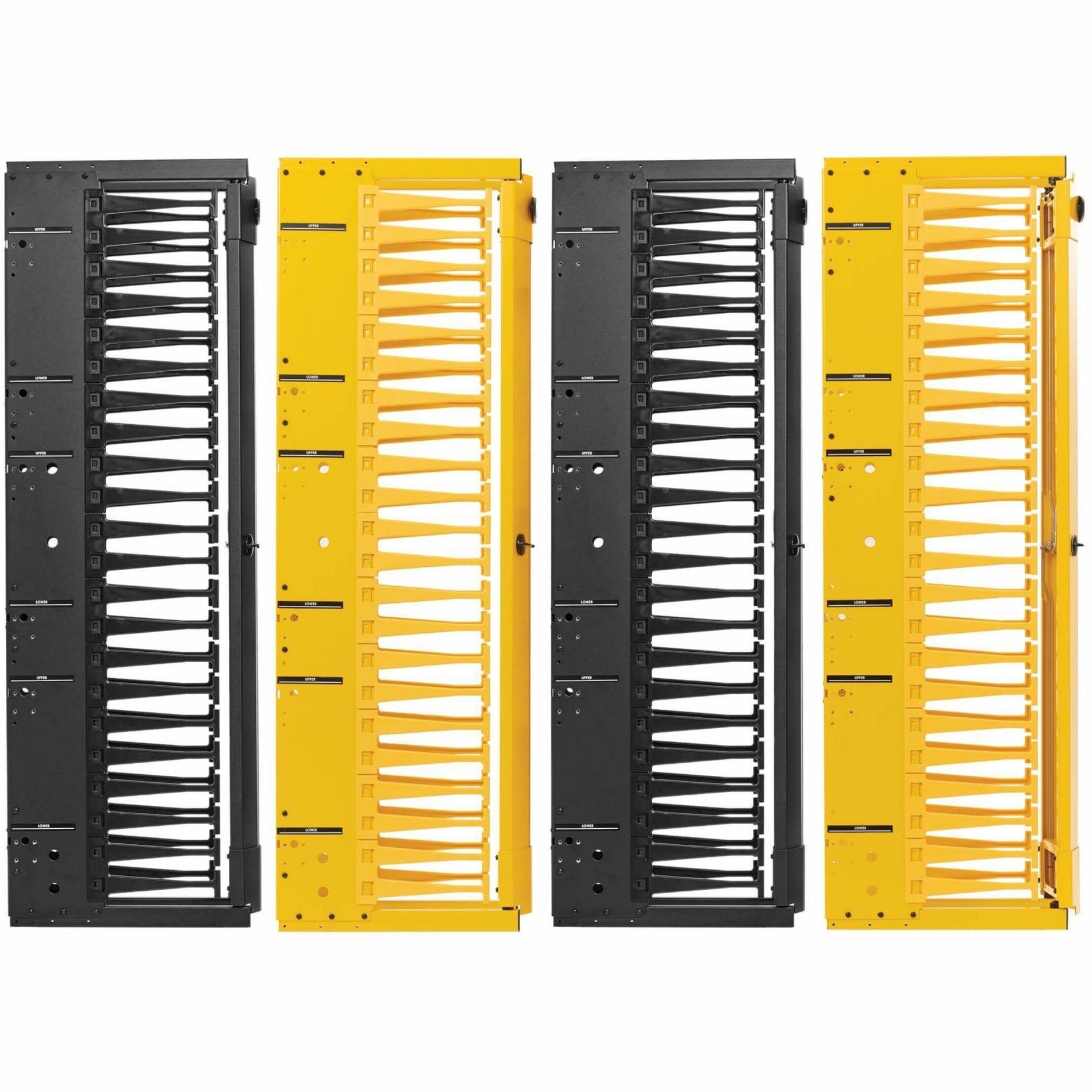 Tripp Lite SRCABLEVRT6HD2F Cable Organizer, Double Sided Finger Duct, 6" Width, Black and Yellow