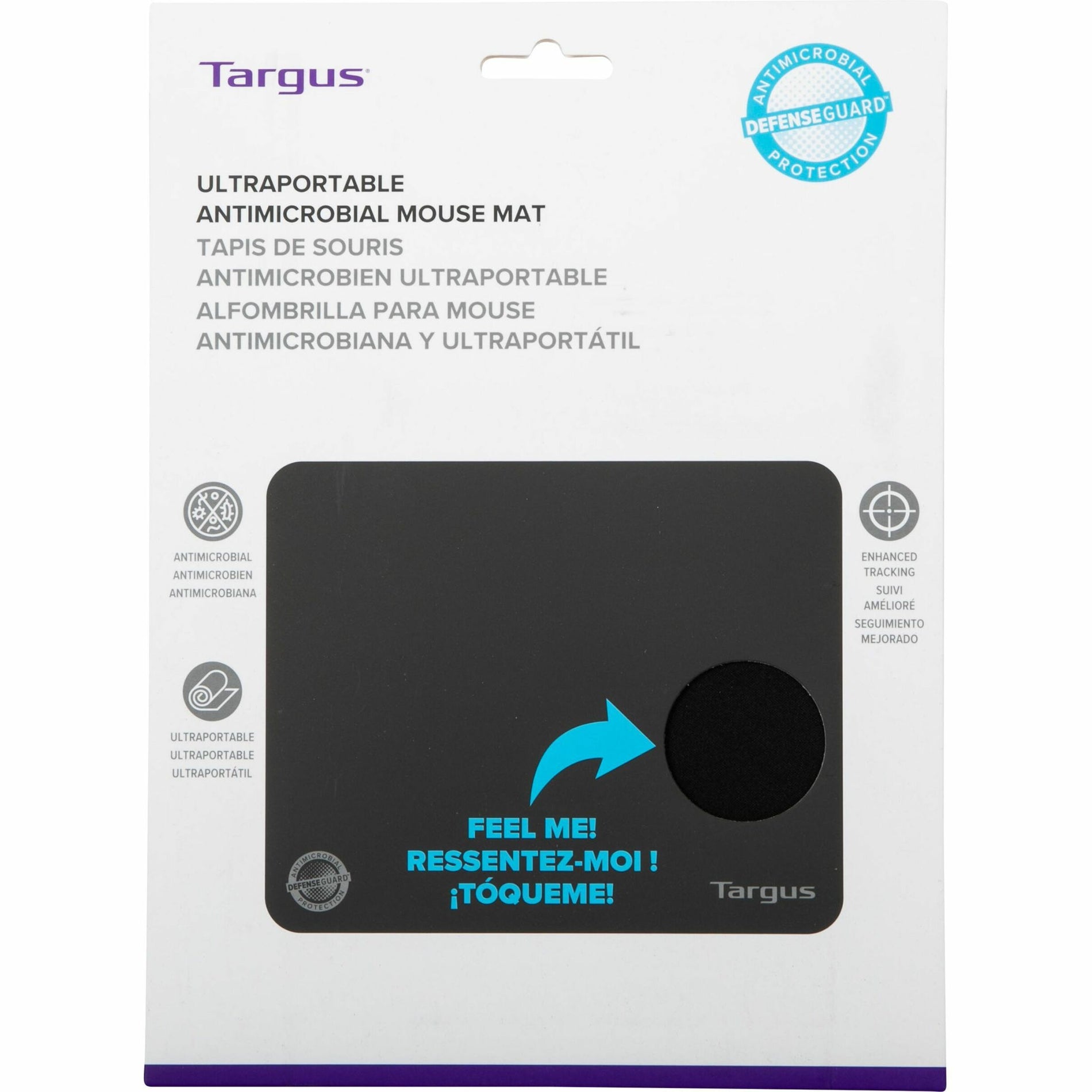 Targus AWE820GL Ultraportable Antimicrobial Mouse Mat, Non-Slip Surface, Black